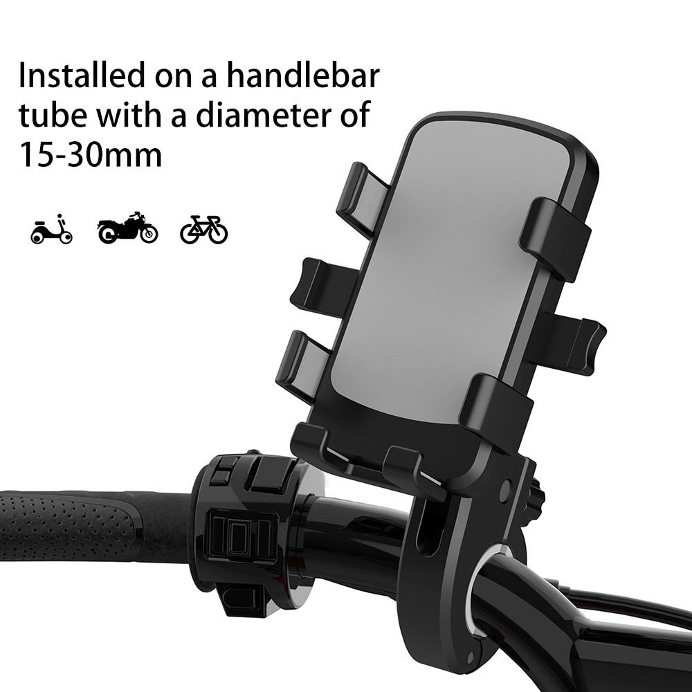 Mobilholder for sykkel/motorsykkel styret svart