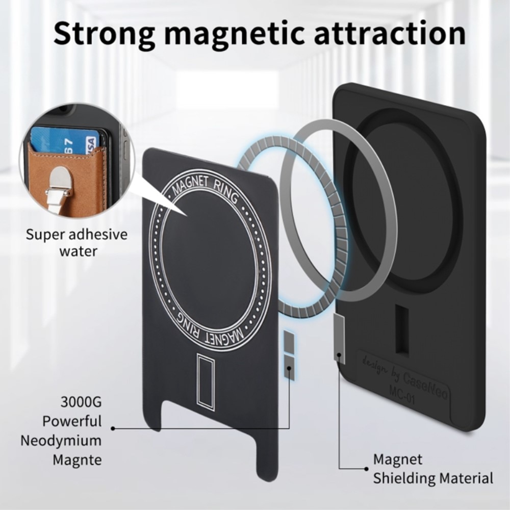 Kortholder MagSafe Kickstand Ring svart