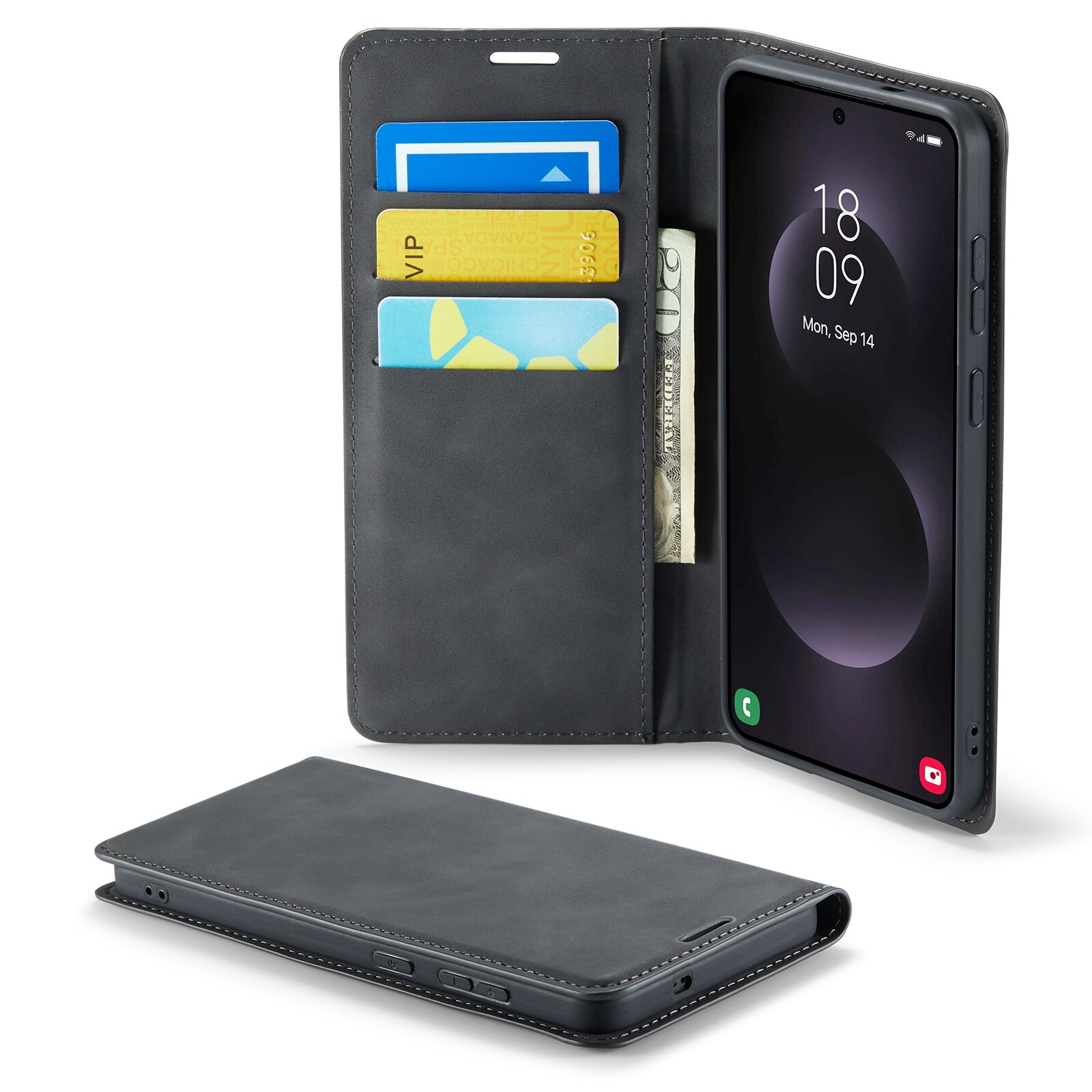 Samsung Galaxy S25 Edge Slim Mobilveske Svart