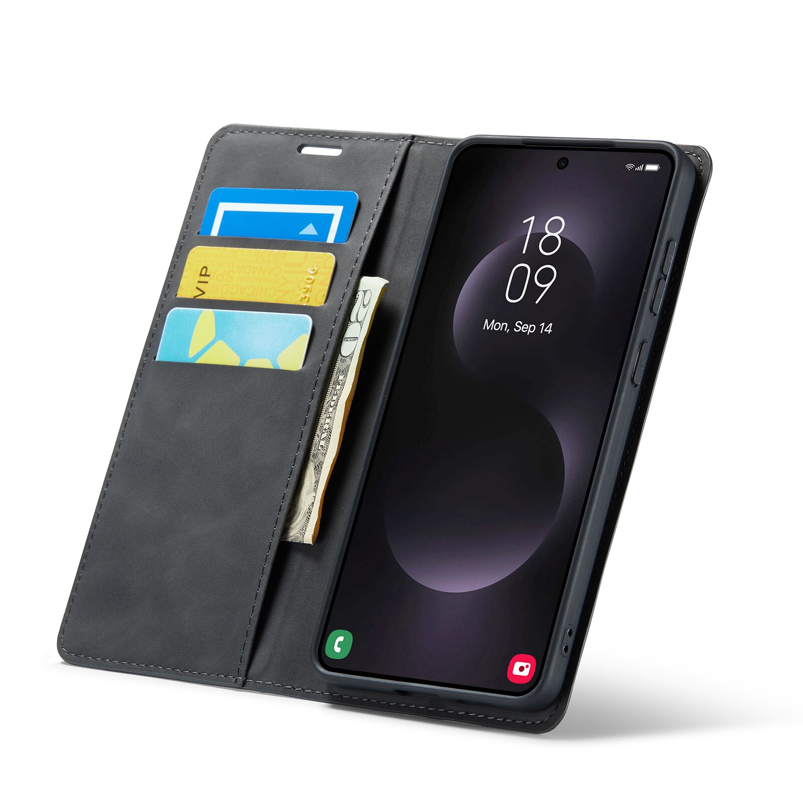 Samsung Galaxy S25 Edge Slim Mobilveske Svart
