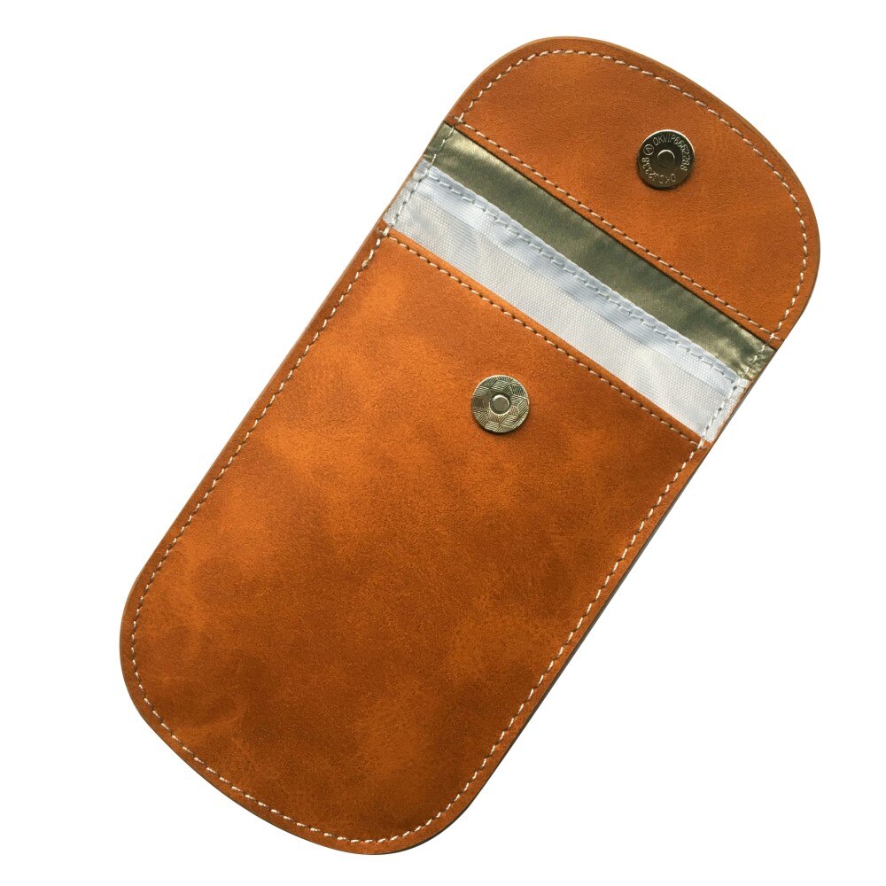Bilnøkkelveske RFID-beskyttelse Skinn brun