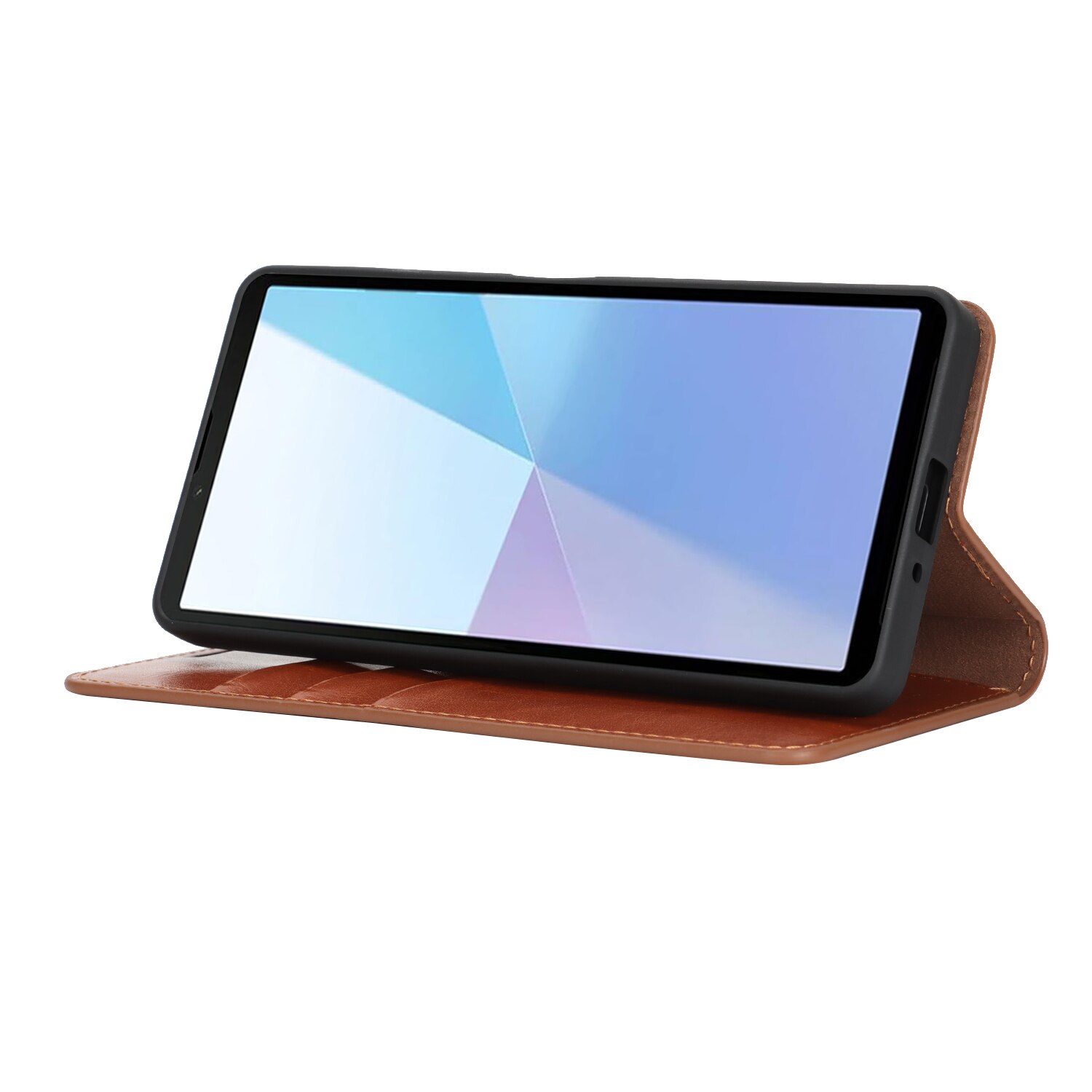 Mobiletui Ekte Lær Sony Xperia 10 VII Brun