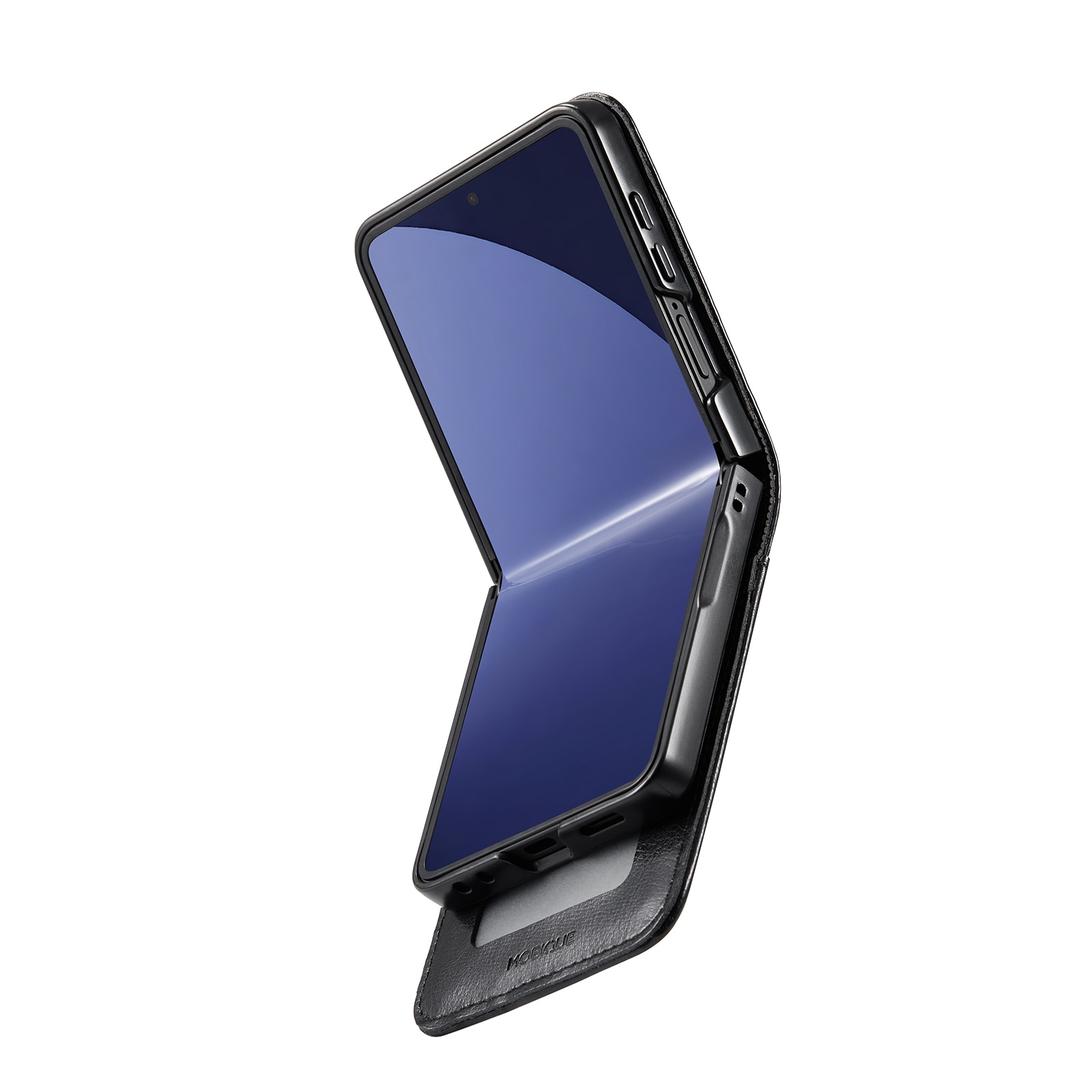 Ekte Lærveske Samsung Galaxy Z Flip 7 Svart