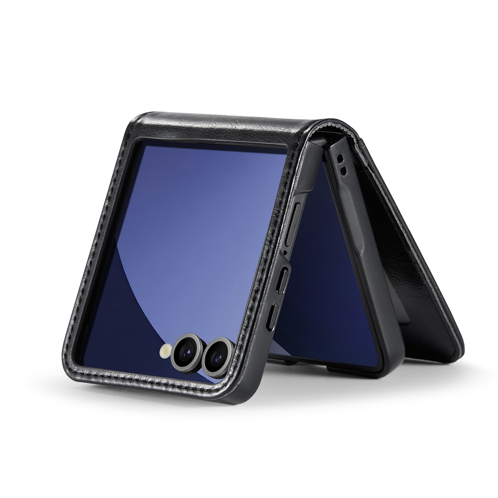 Ekte Lærveske Samsung Galaxy Z Flip 7 Svart