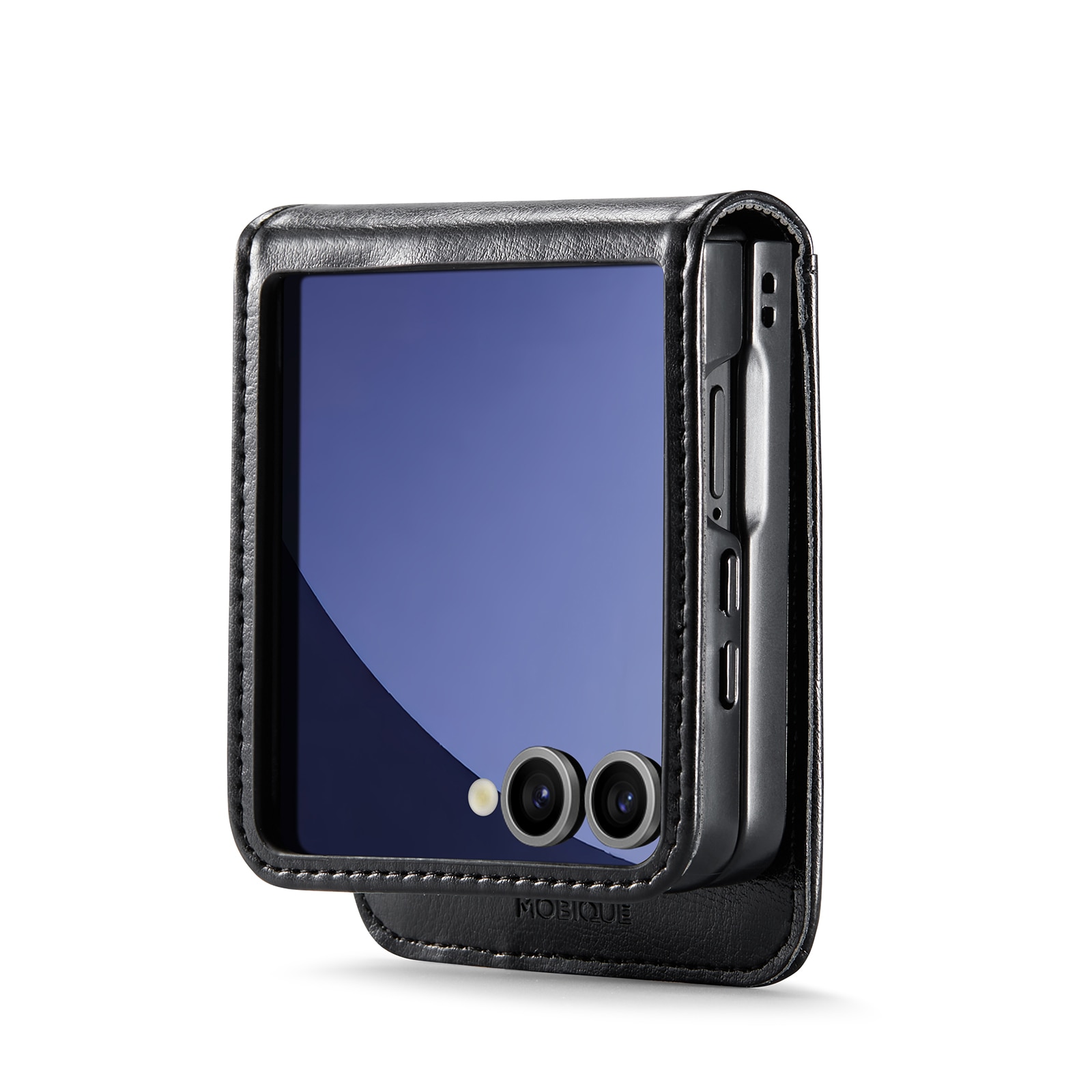 Ekte Lærveske Samsung Galaxy Z Flip 7 Svart