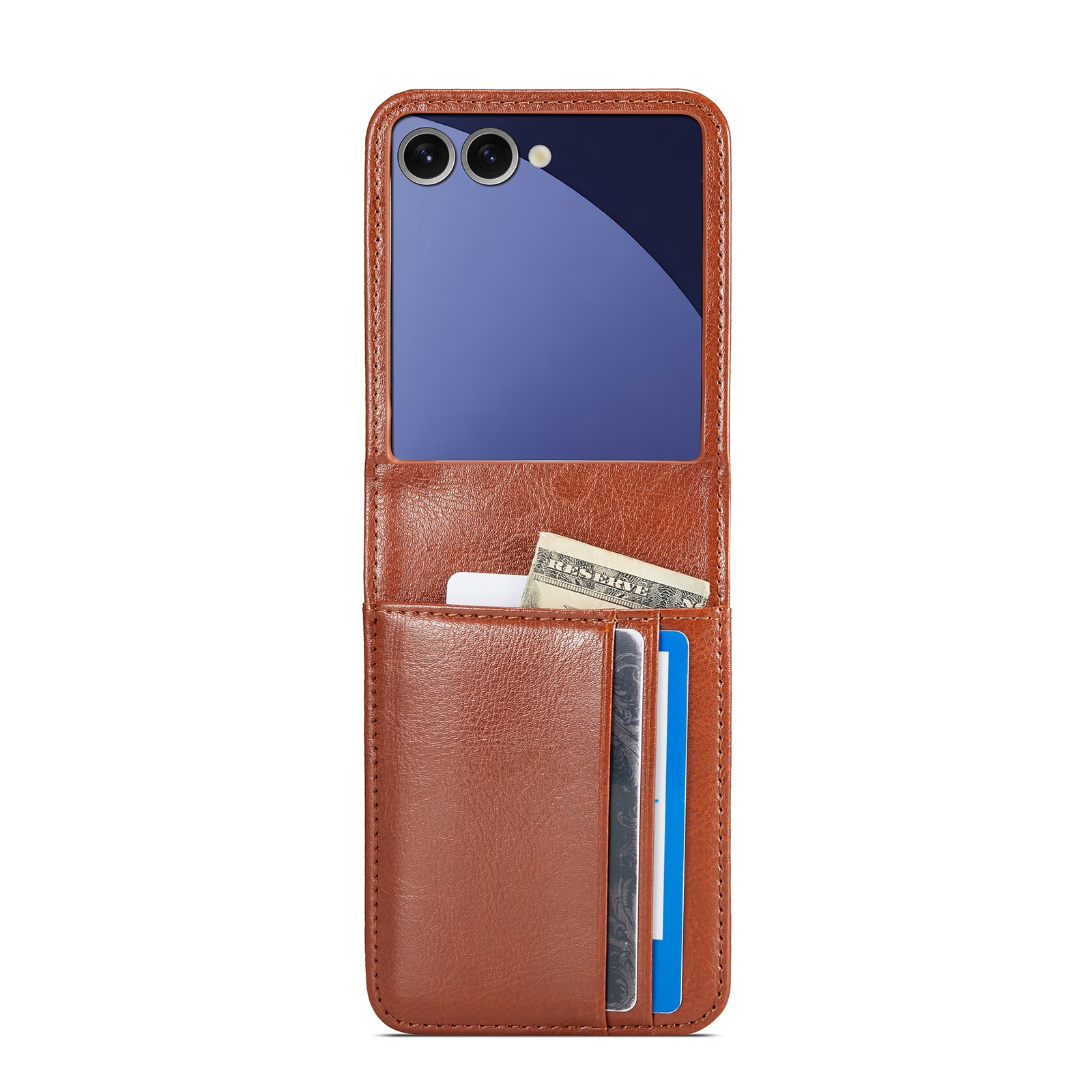 Ekte Lærveske Samsung Galaxy Z Flip 7 Cognac