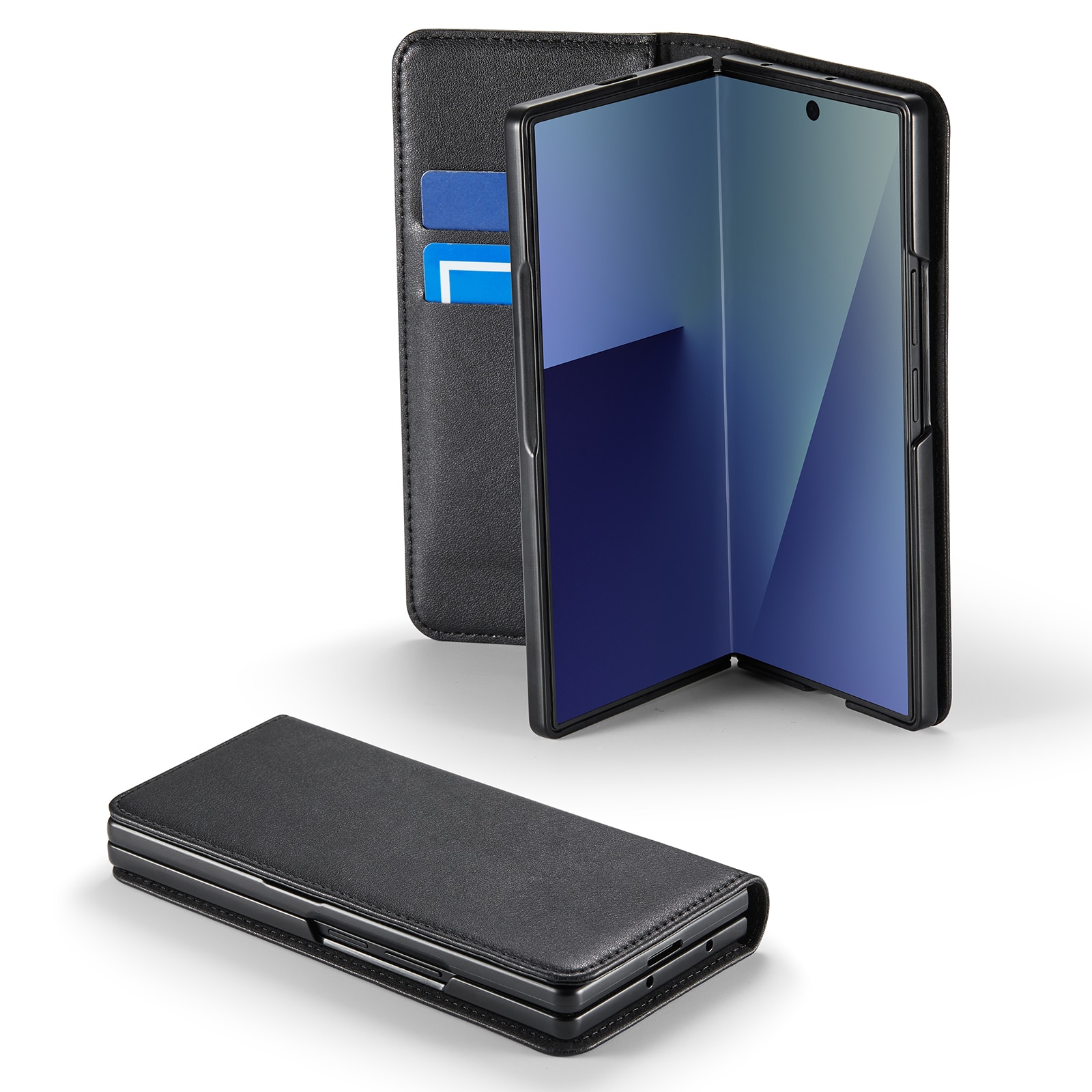 Ekte Lærveske Samsung Galaxy Z Fold 7 Svart