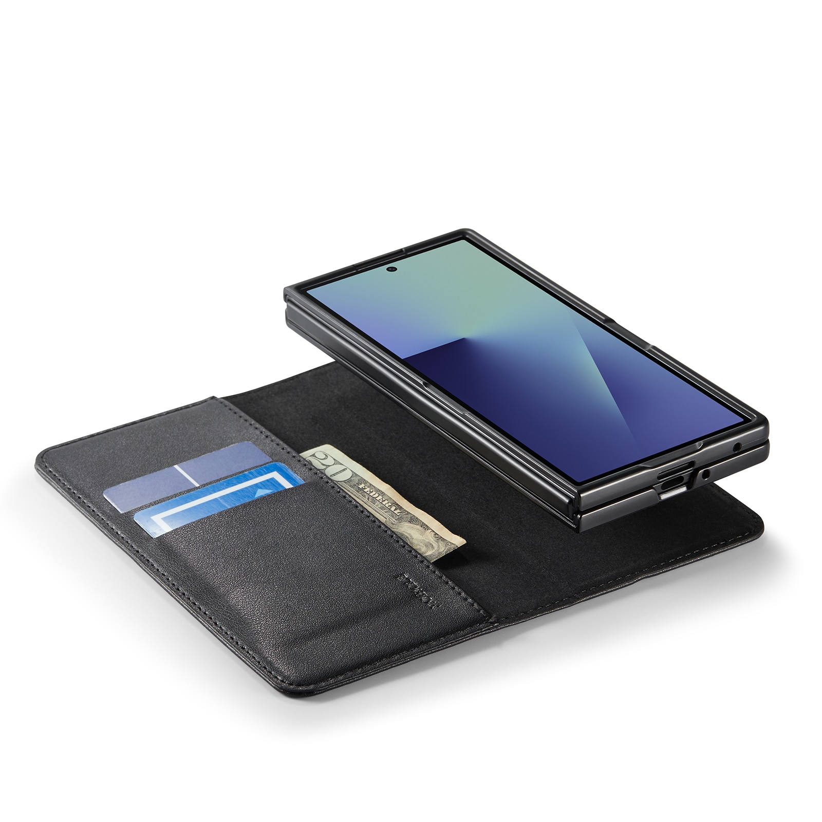 Ekte Lærveske Samsung Galaxy Z Fold 7 Svart