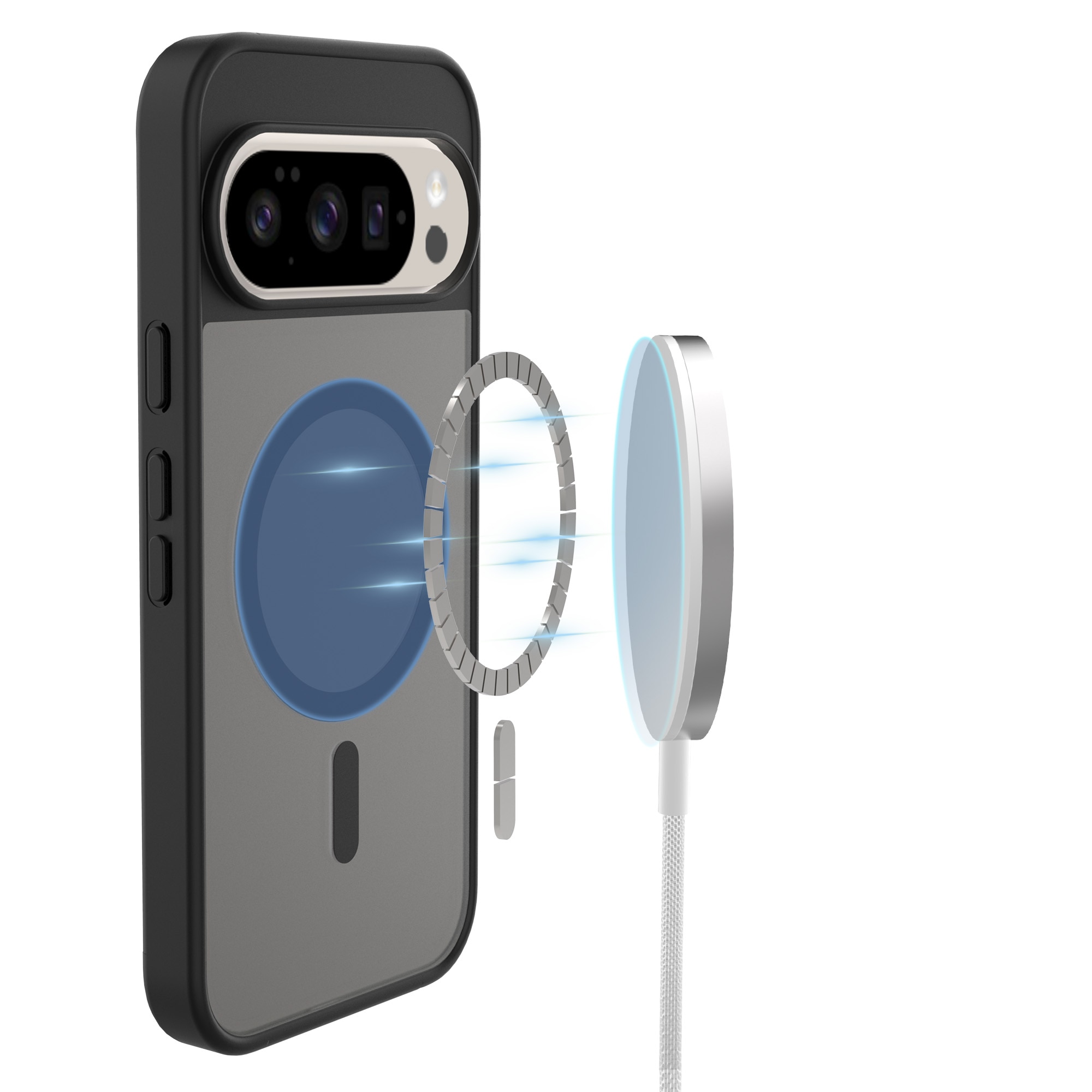 Magnetic Hybrid Deksel Google Pixel 10 Frosted Black