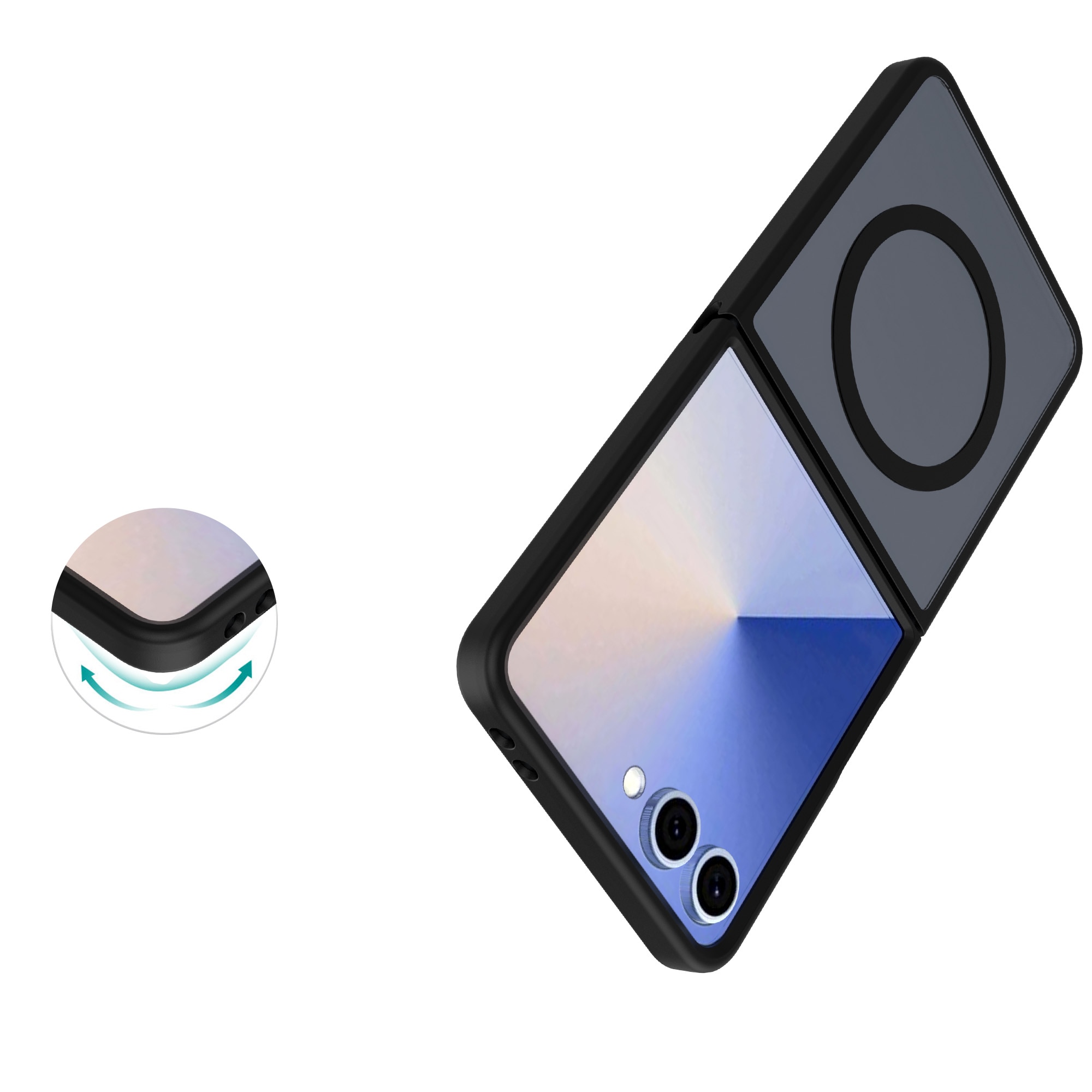 Magnetic Hybrid Deksel Samsung Galaxy Z Flip 7 Frosted Black