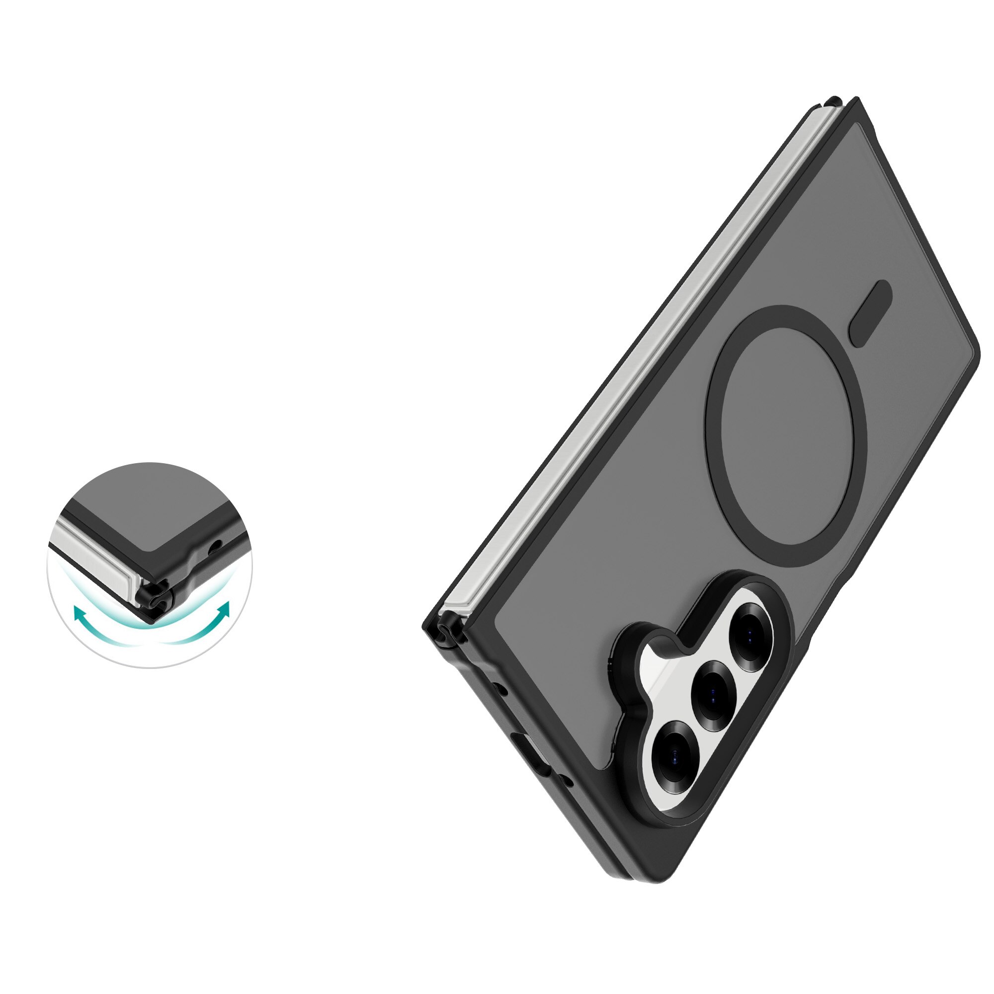 Magnetic Hybrid Deksel Samsung Galaxy Z Fold 7 Frosted Black