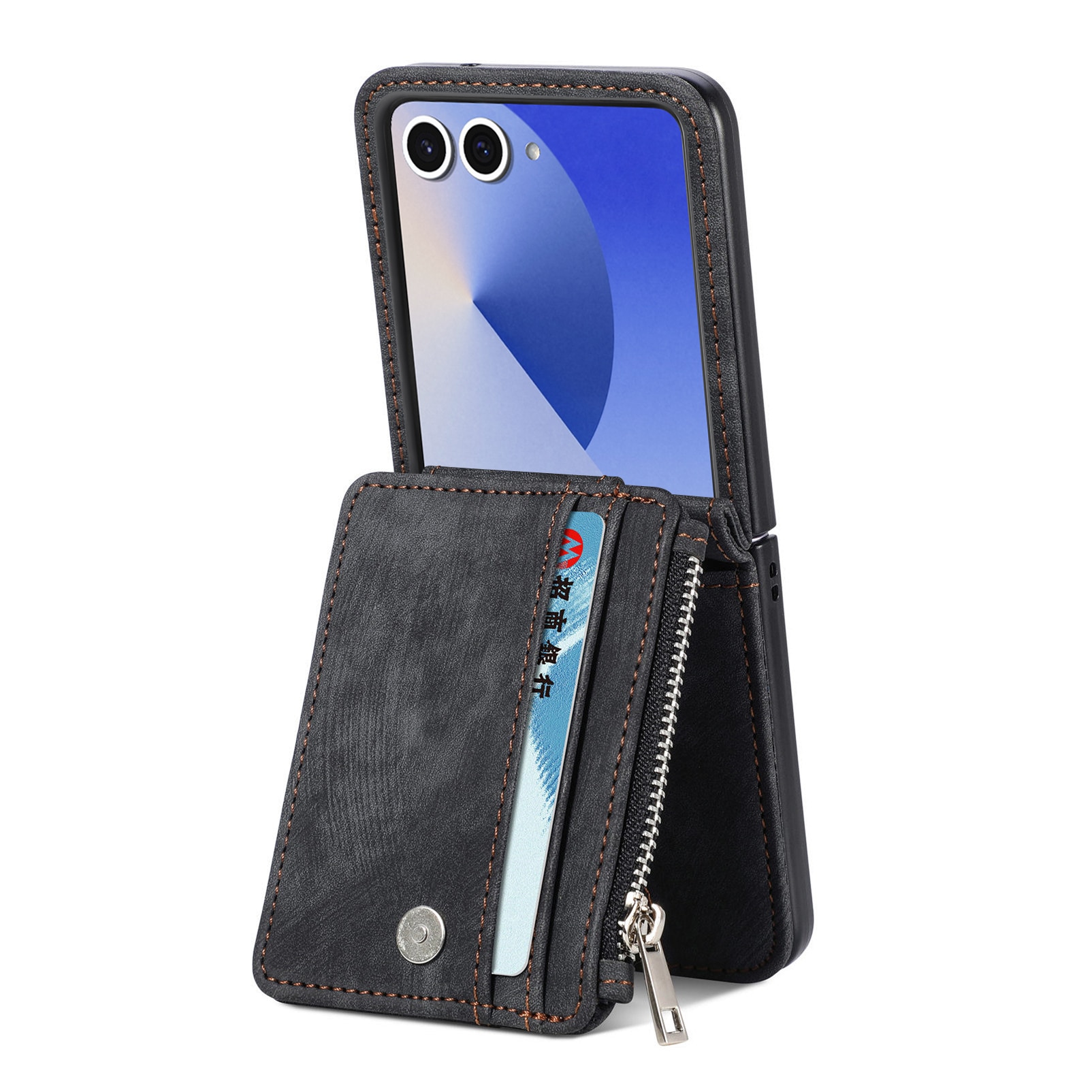Mobilveske Multi-slot Zipper Samsung Galaxy Z Flip 7 Svart