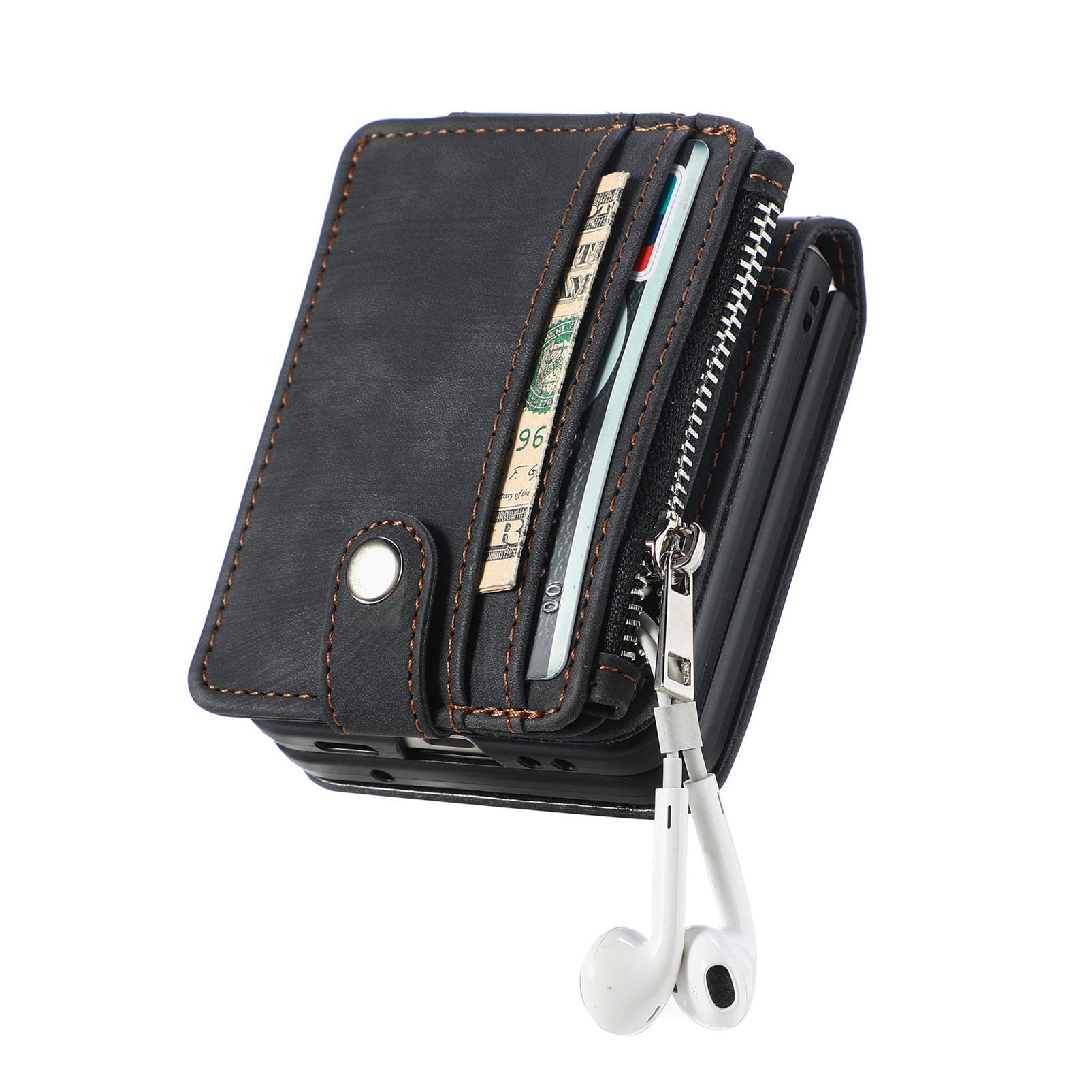 Mobilveske Multi-slot Zipper Samsung Galaxy Z Flip 7 Svart