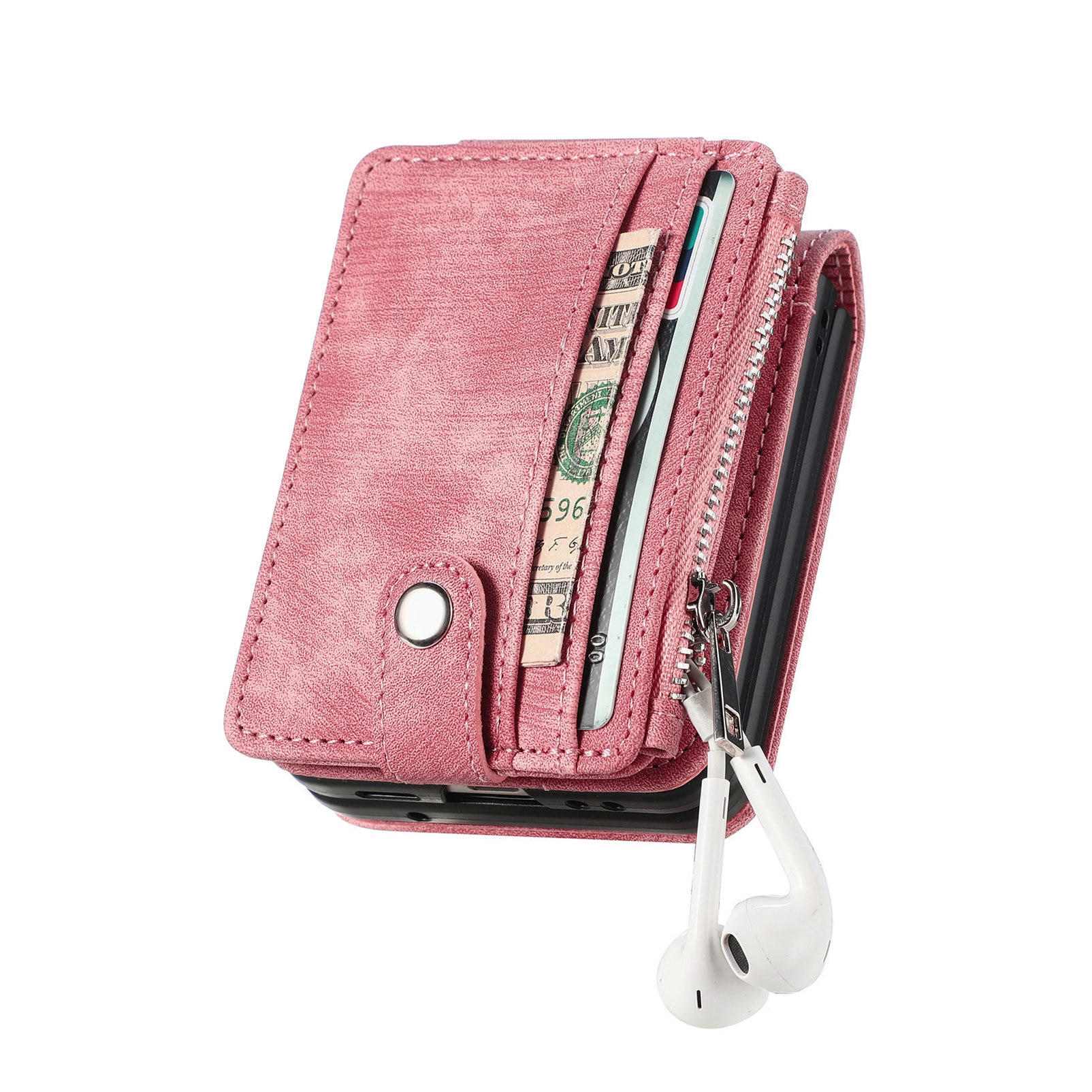Mobilveske Multi-slot Zipper Samsung Galaxy Z Flip 7 Rosa