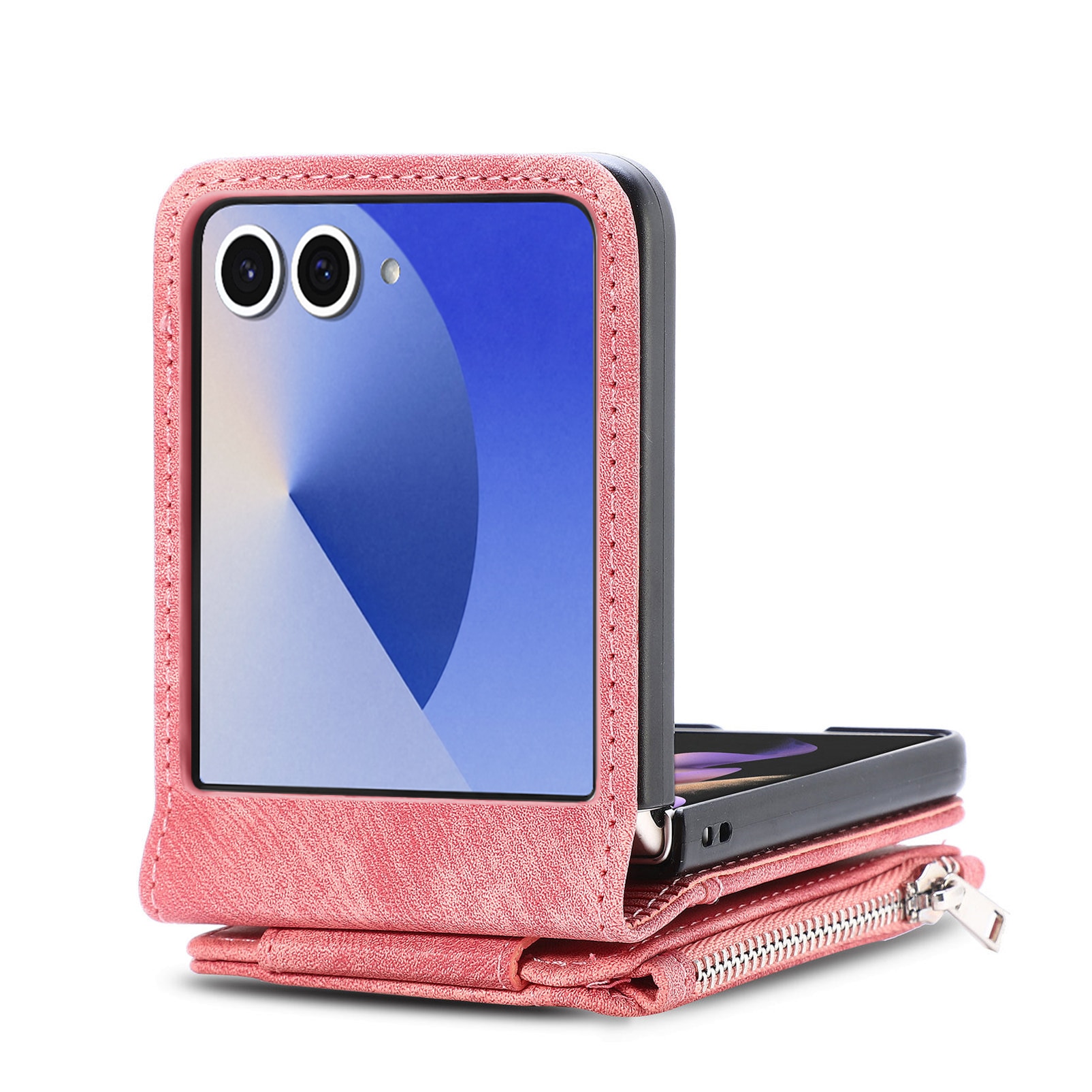 Mobilveske Multi-slot Zipper Samsung Galaxy Z Flip 7 Rosa