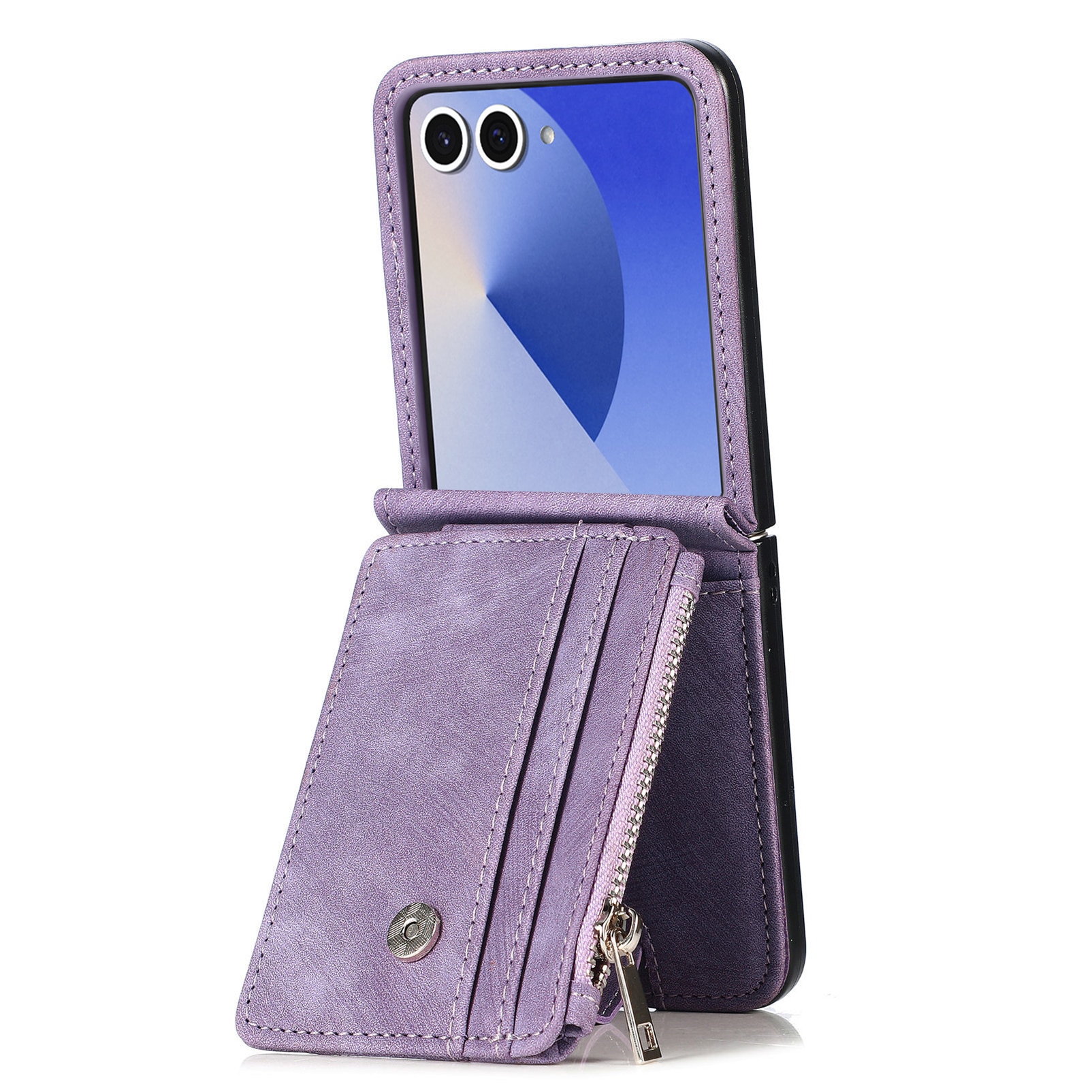 Mobilveske Multi-slot Zipper Samsung Galaxy Z Flip 7 Lilla