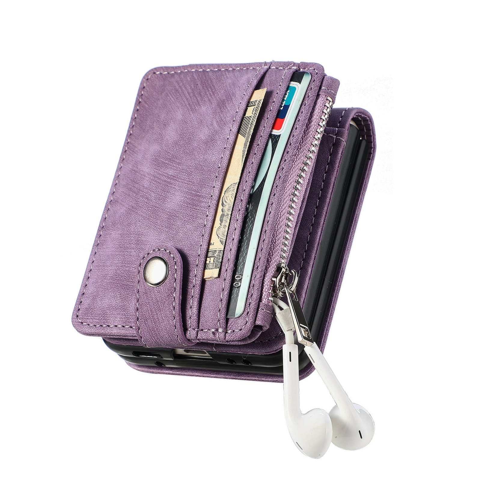 Mobilveske Multi-slot Zipper Samsung Galaxy Z Flip 7 Lilla