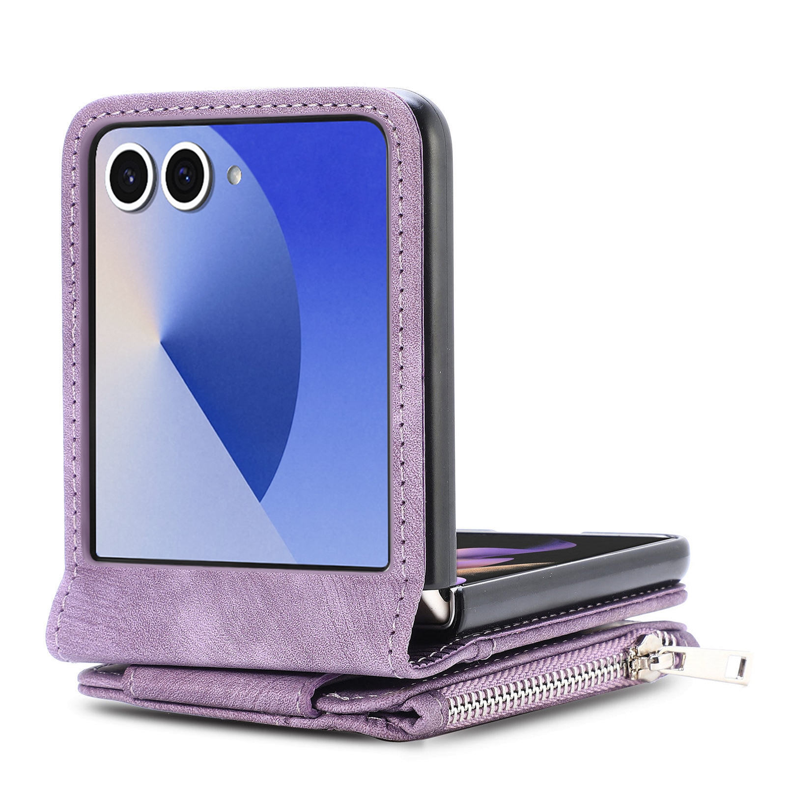 Mobilveske Multi-slot Zipper Samsung Galaxy Z Flip 7 Lilla