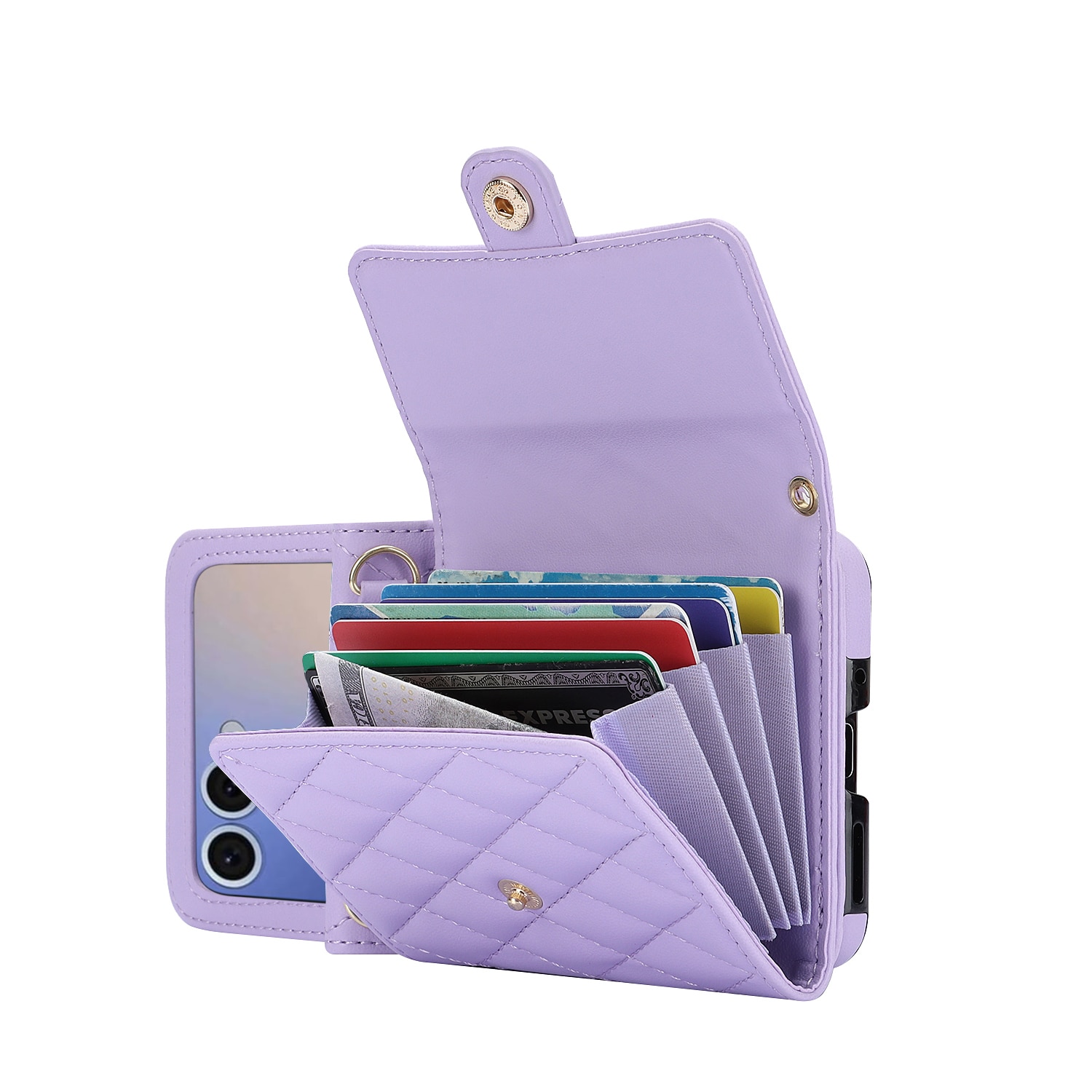 RFID blocking Lommebokveske Samsung Galaxy Z Flip 7 Quilted Lilla