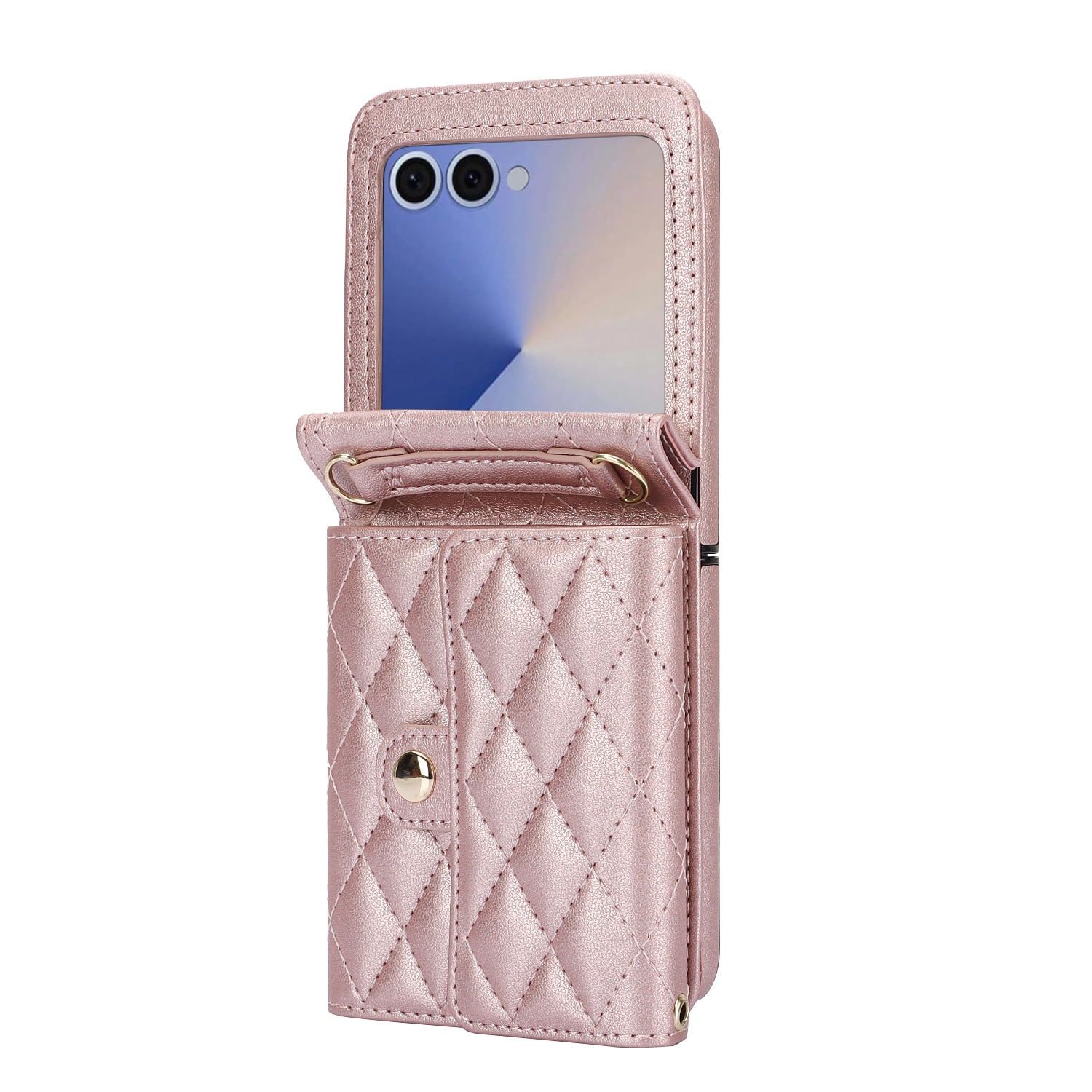 RFID blocking Lommebokveske Samsung Galaxy Z Flip 7 Quilted Rosegull