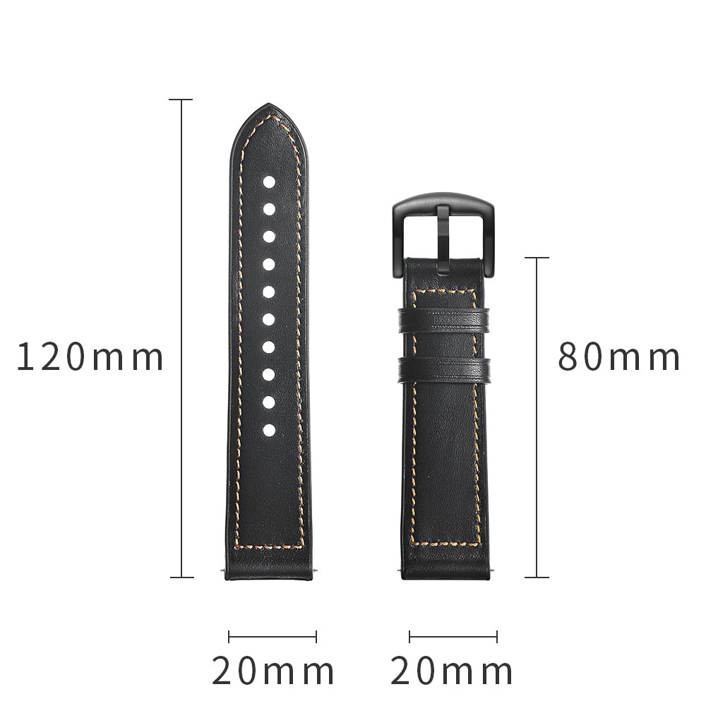 Universal 20mm Skinnreim Premium svart