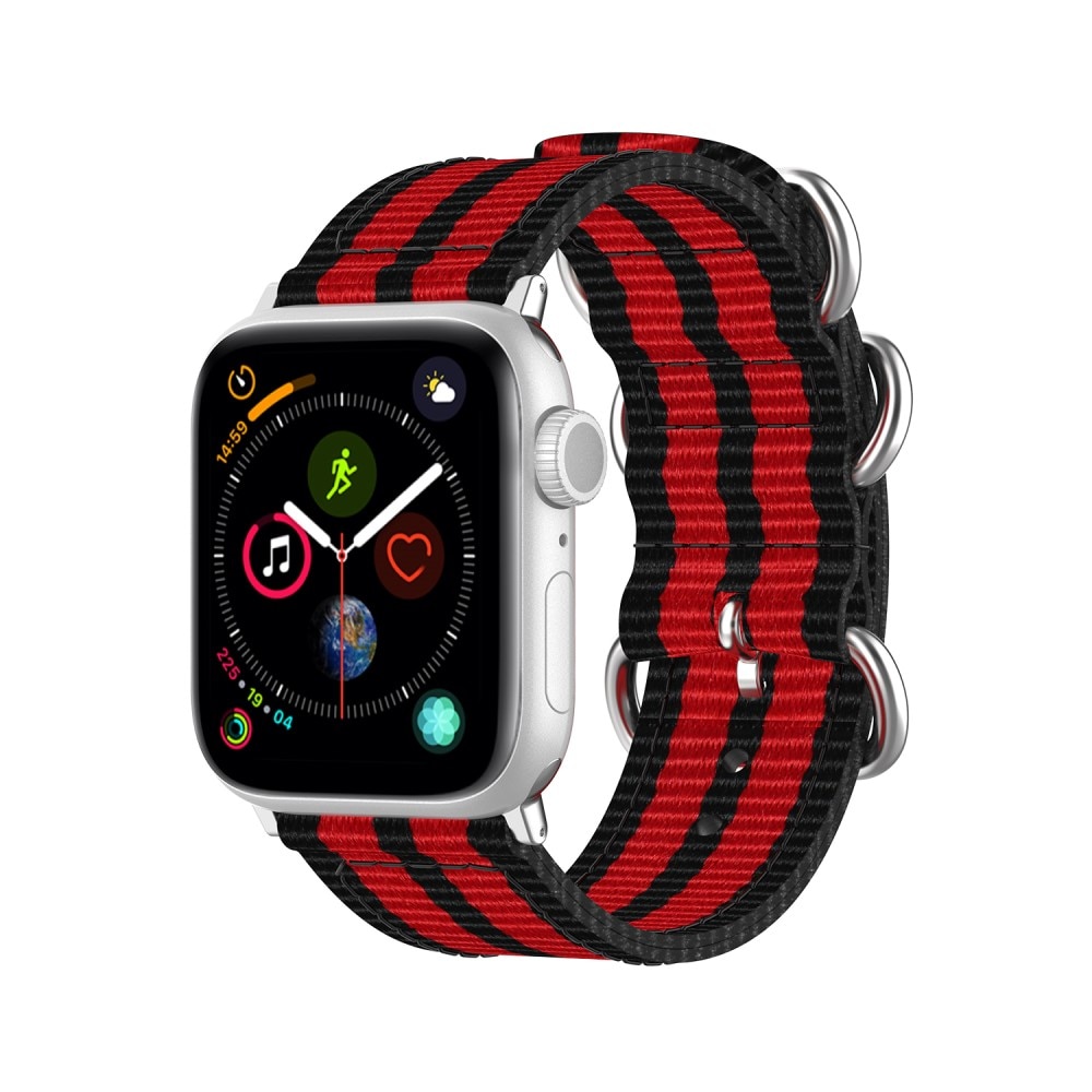 Apple Watch Ultra 2 49mm Nato Reim svart/rød