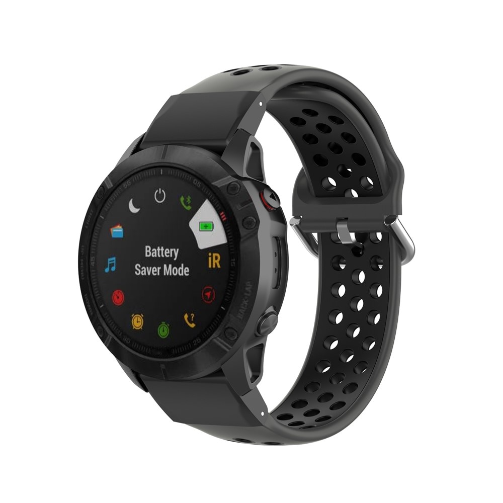 Garmin Fenix 5X/5X Plus/6X/6X Pro/7X Reim Sport Silikon svart