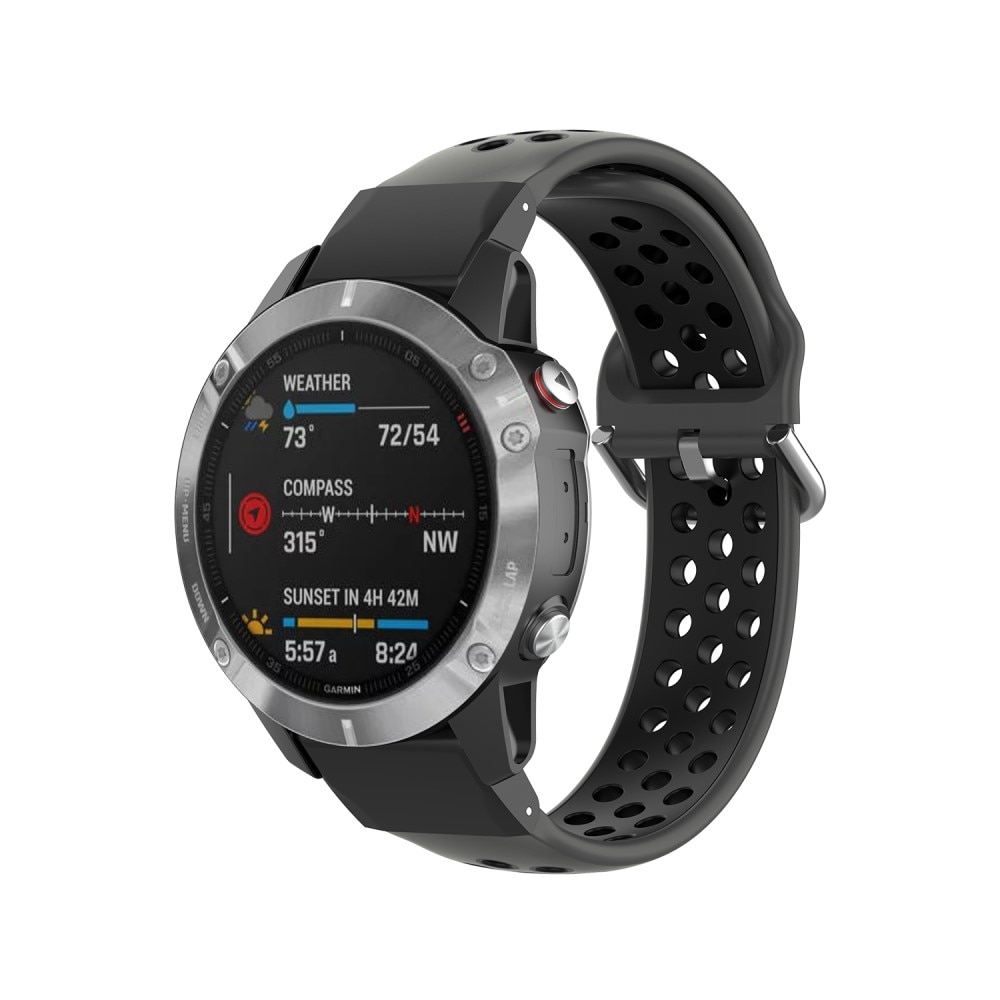 Garmin Fenix 5/5 Plus Reim Sport Silikon svart