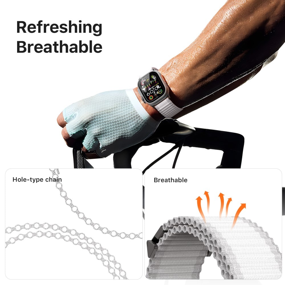 Active Nylon Reim Apple Watch Series 10 46mm Hvit