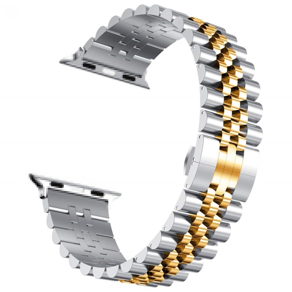 Stainless Steel Bracelet Apple Watch 41mm Series 8 sølv/gull