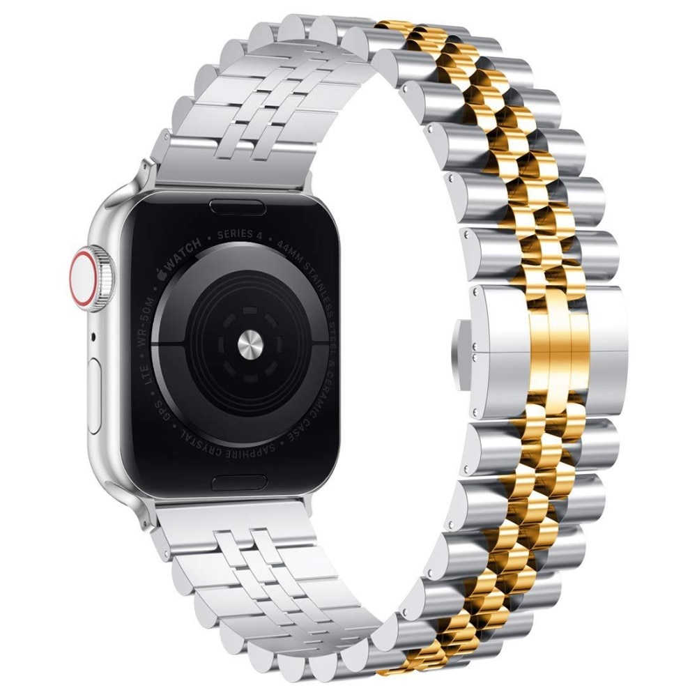 Stainless Steel Bracelet Apple Watch 41mm Series 8 sølv/gull