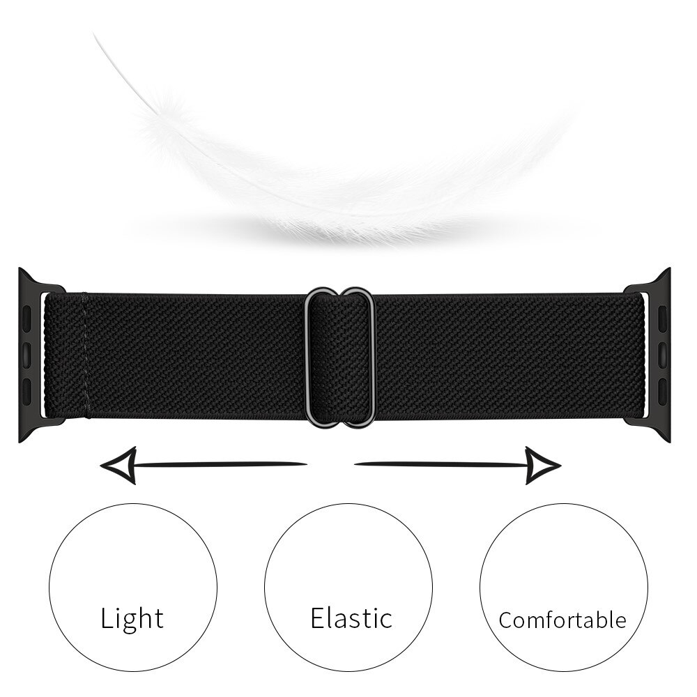 Apple Watch 45mm Series 9 Elastisk Nylonreim svart