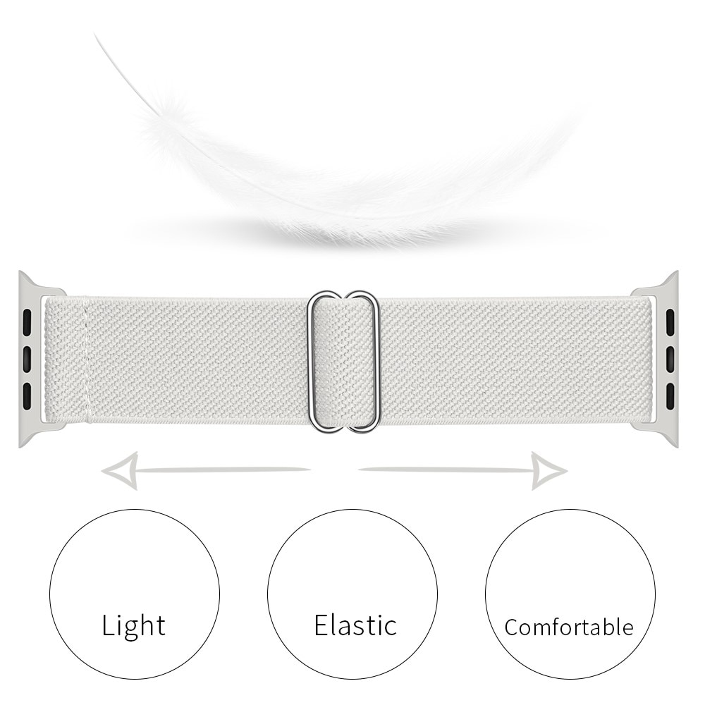 Apple Watch 45mm Series 7 Elastisk Nylonreim hvit