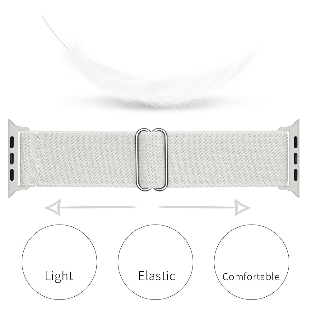 Apple Watch Series 1-3 42mm Elastisk Nylonreim Hvit
