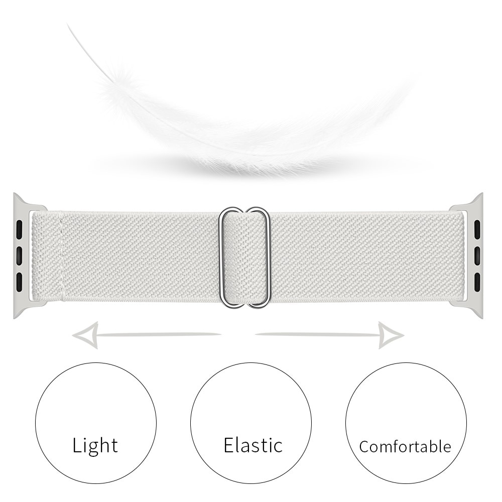 Apple Watch SE 40mm Elastisk Nylonreim hvit