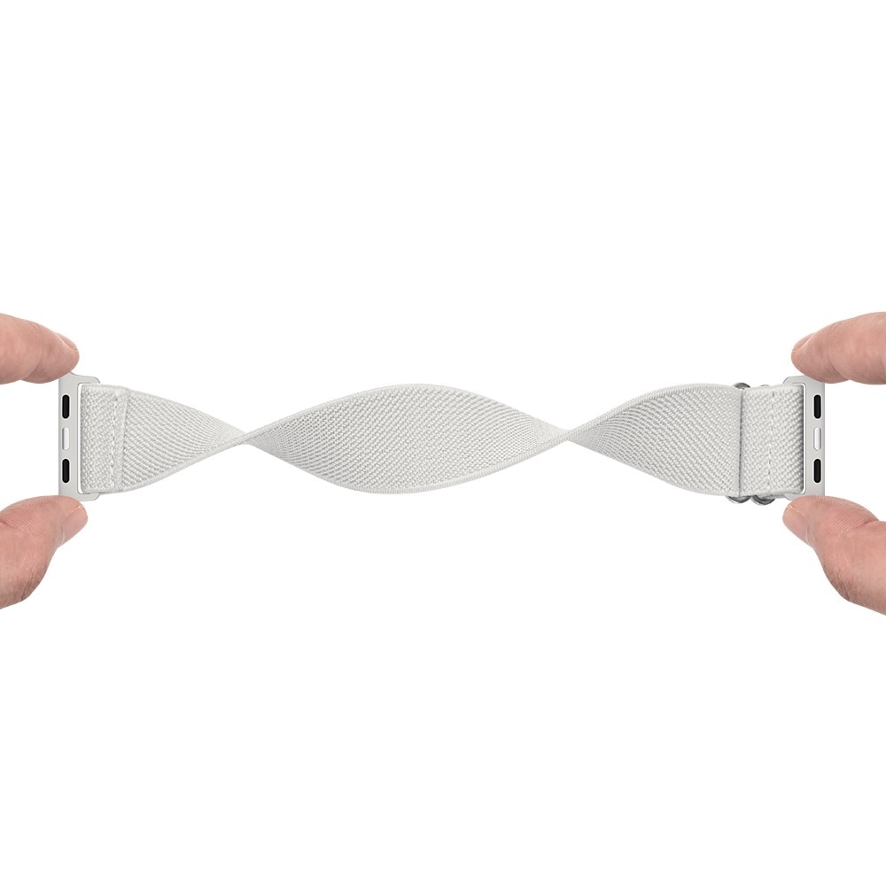 Apple Watch Series 1-3 42mm Elastisk Nylonreim Hvit