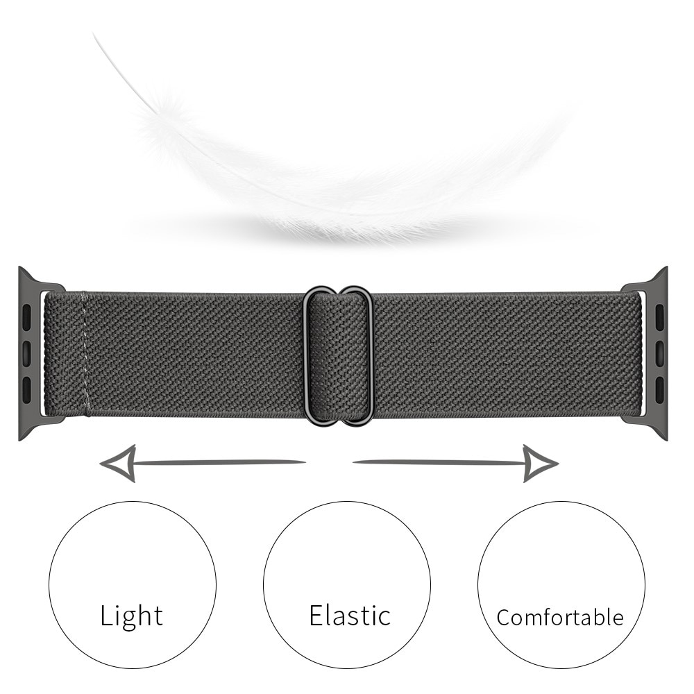 Apple Watch SE 44mm Elastisk Nylonreim Grå