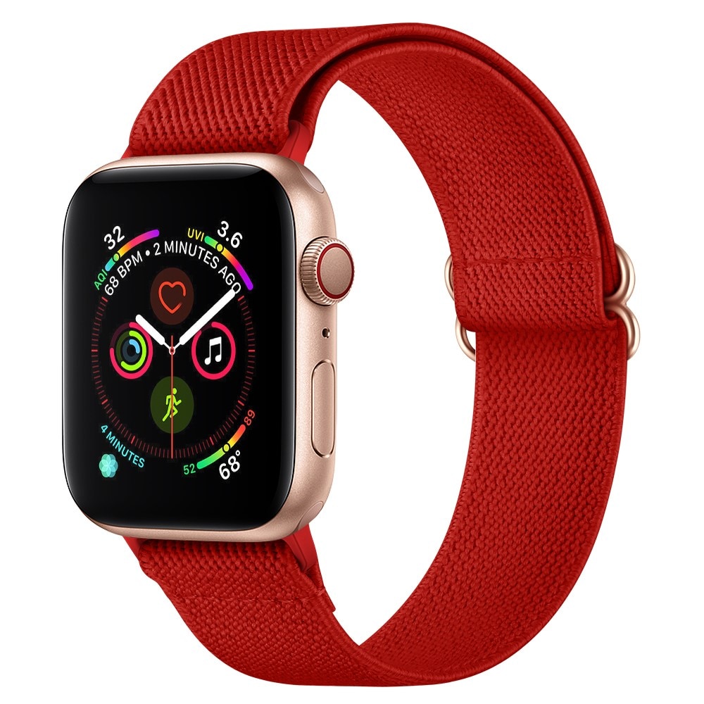 Apple Watch 45mm Series 9 Elastisk Nylonreim rød