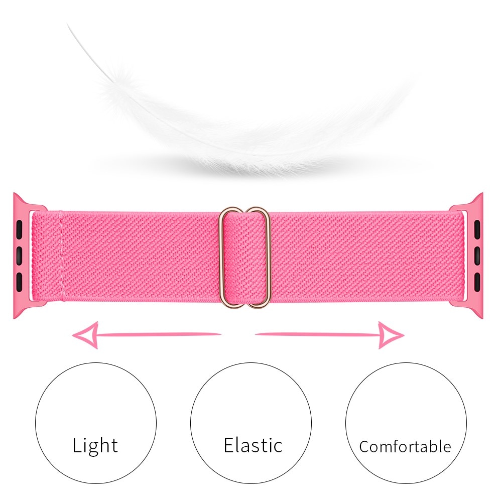 Apple Watch Series 9 41mm Elastisk Nylonreim Rosa