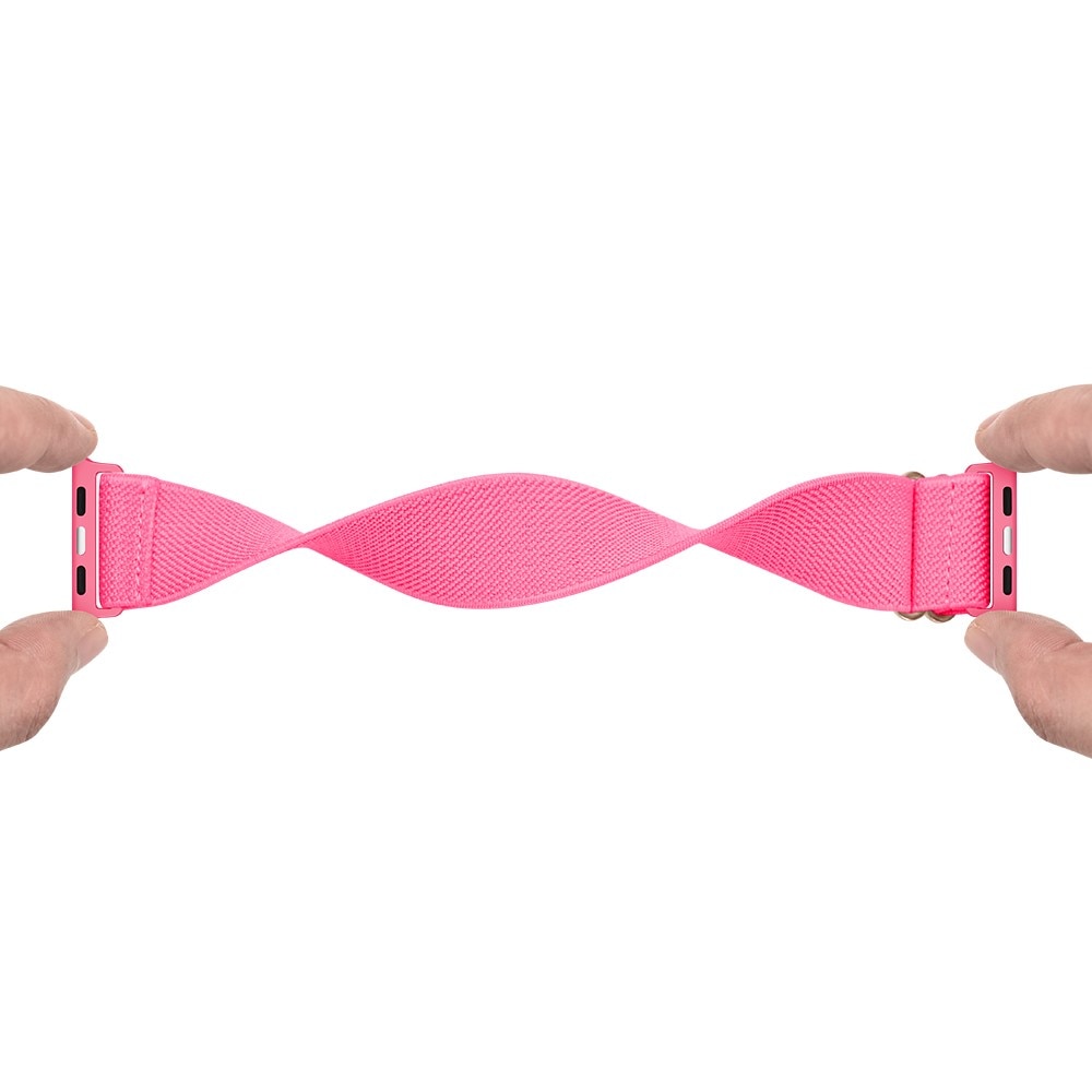 Apple Watch Series 9 41mm Elastisk Nylonreim Rosa
