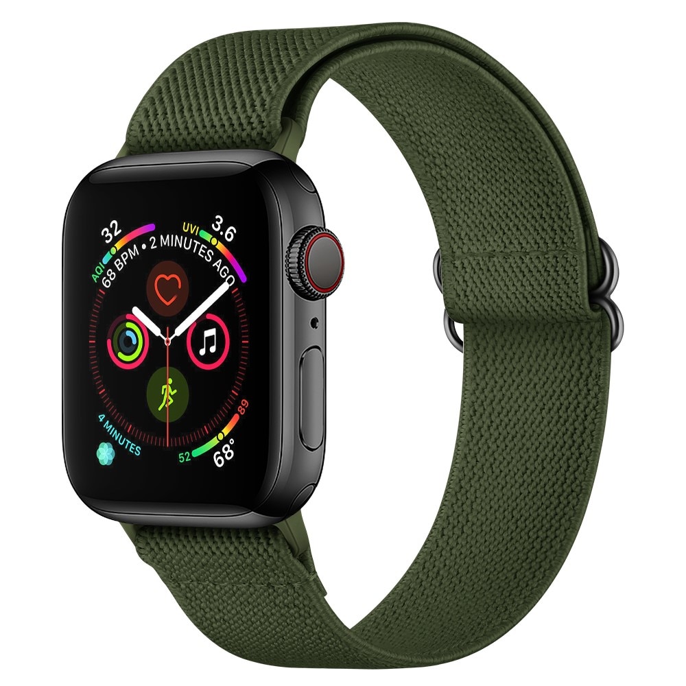 Apple Watch 45mm Series 9 Elastisk Nylonreim grønn