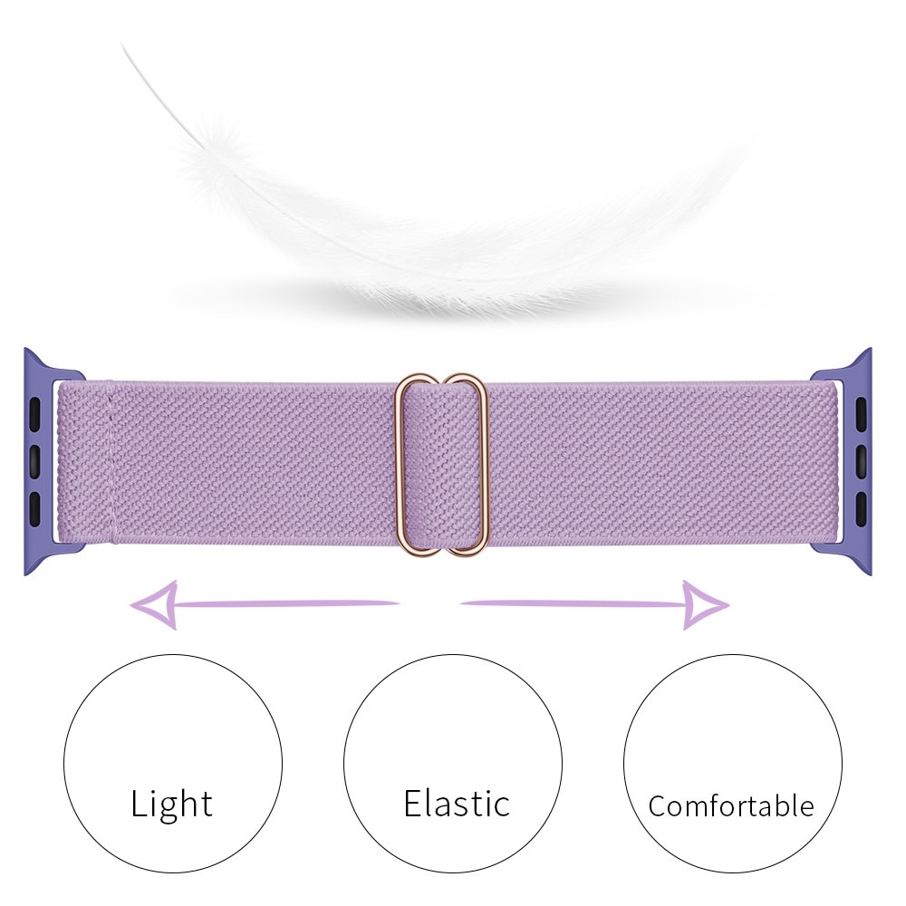 Apple Watch Series 1-3 42mm Elastisk Nylonreim Lilla