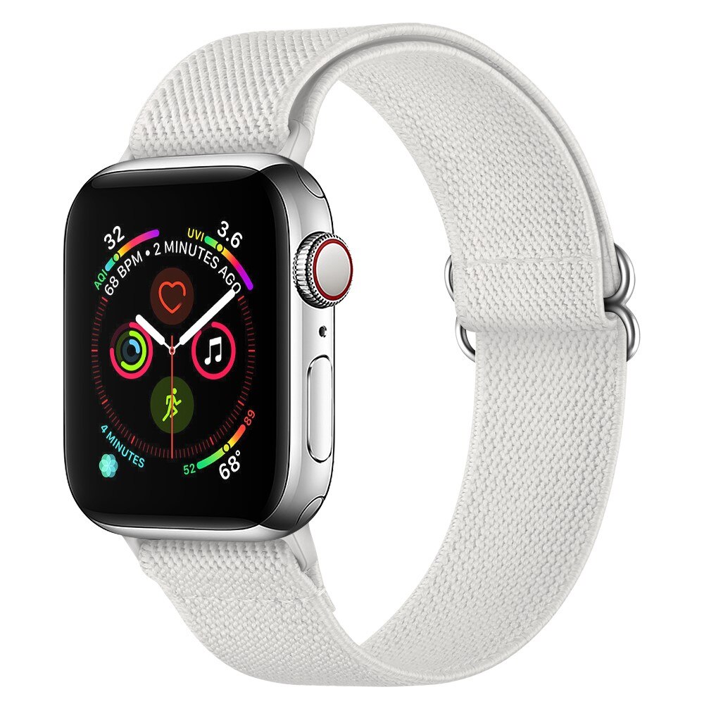 Apple Watch 42/44/45mm Elastisk Nylonreim hvit