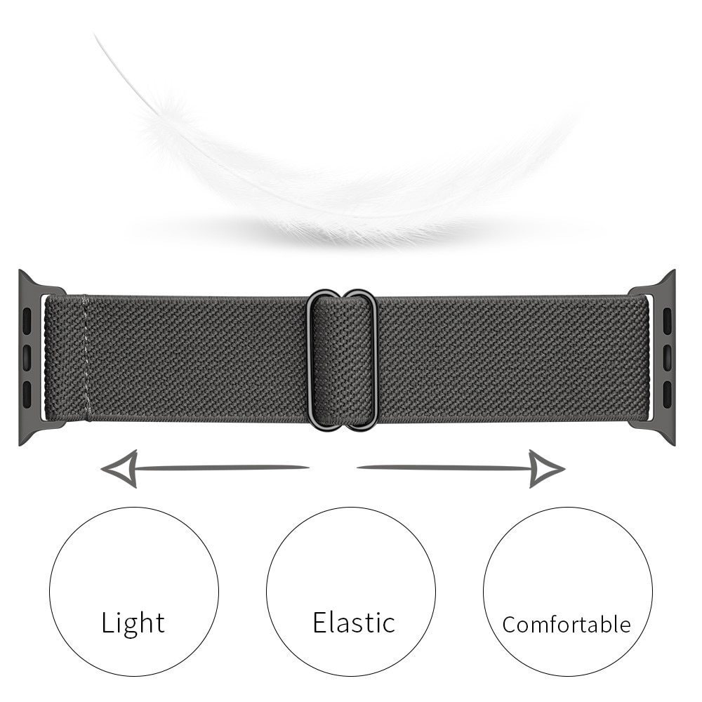 Apple Watch 45mm Series 8 Elastisk Nylonreim grå