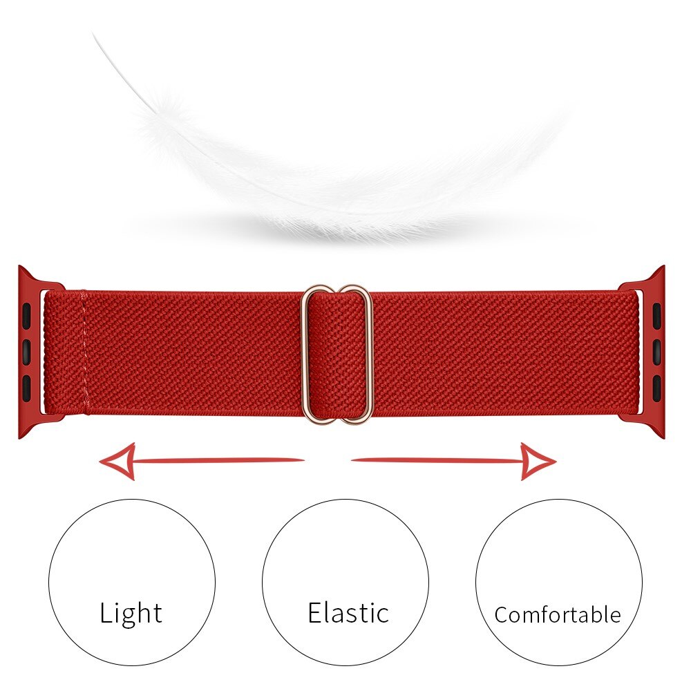 Apple Watch Series 8 45mm Elastisk Nylonreim Rød