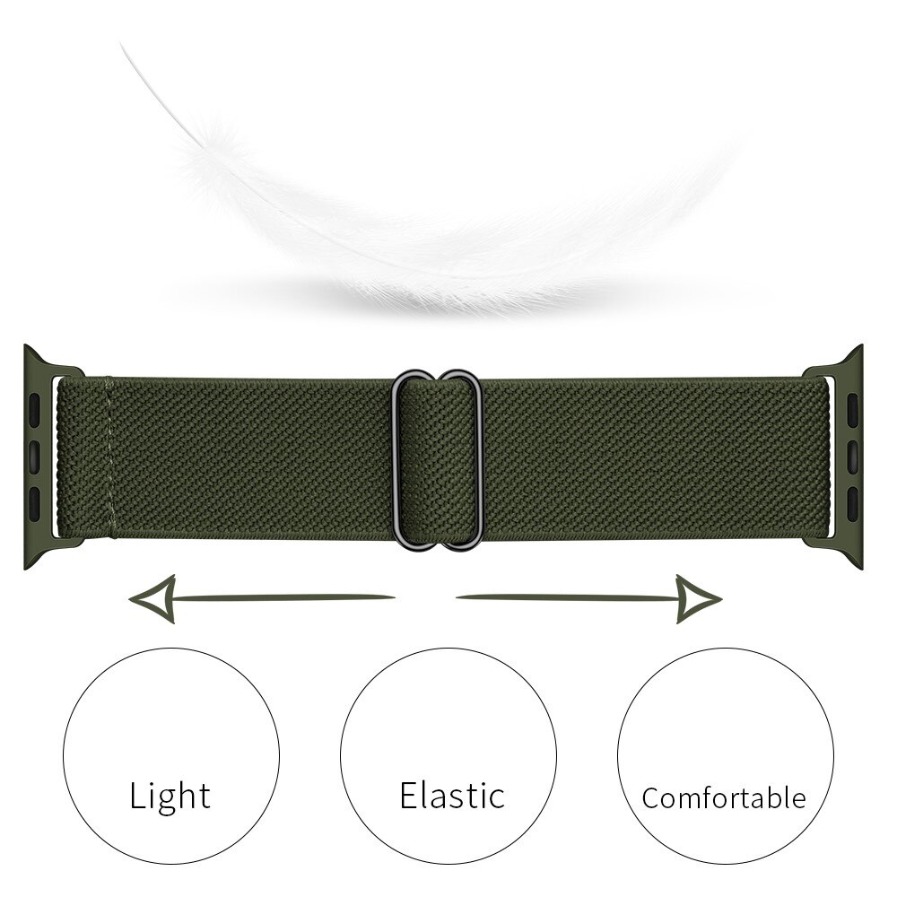 Apple Watch Series 8 45mm Elastisk Nylonreim Grønn