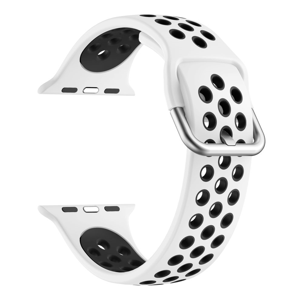Apple Watch 42/44/45 mm Reim Silikon Sport hvit