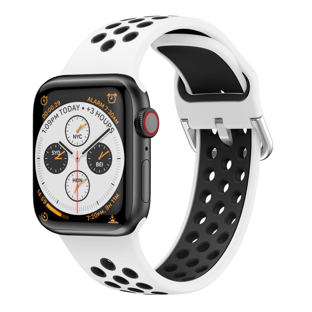 Apple Watch 42/44/45 mm Reim Silikon Sport hvit