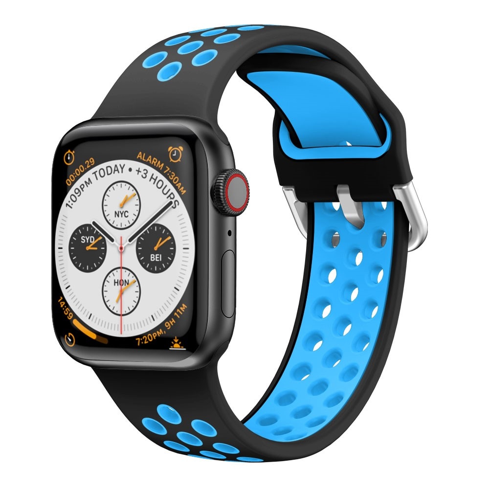 Apple Watch 42/44/45 mm Reim Silikon Sport blå