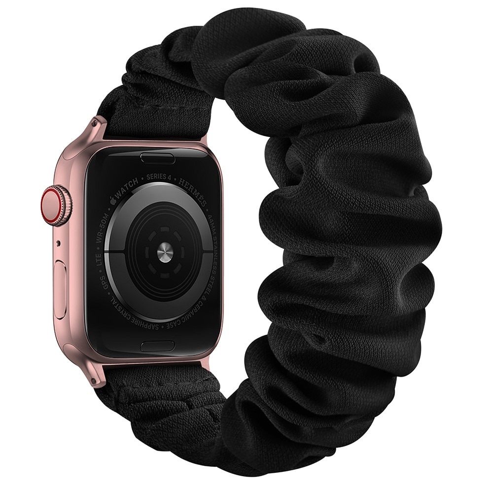Scrunchie Reim Apple Watch 41mm Series 9 svart/rosegull